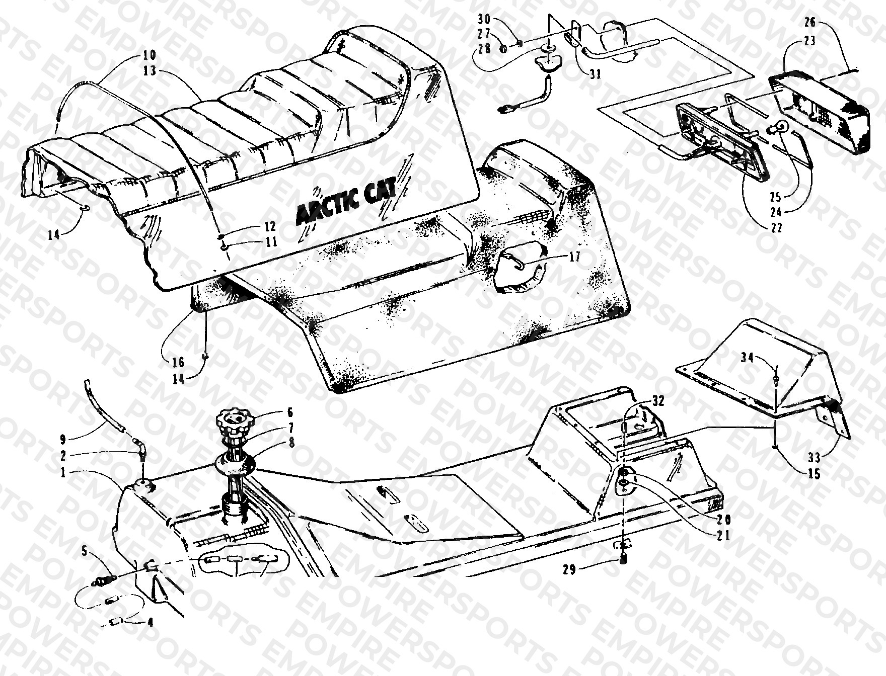 GAS TANK, SEAT, AND TAILLIGHT ASSEMBLIES