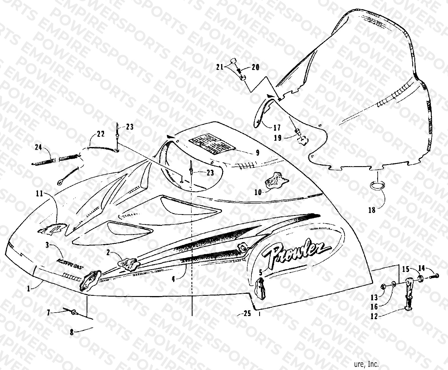 HOOD AND WINDSHIELD ASSEMBLY