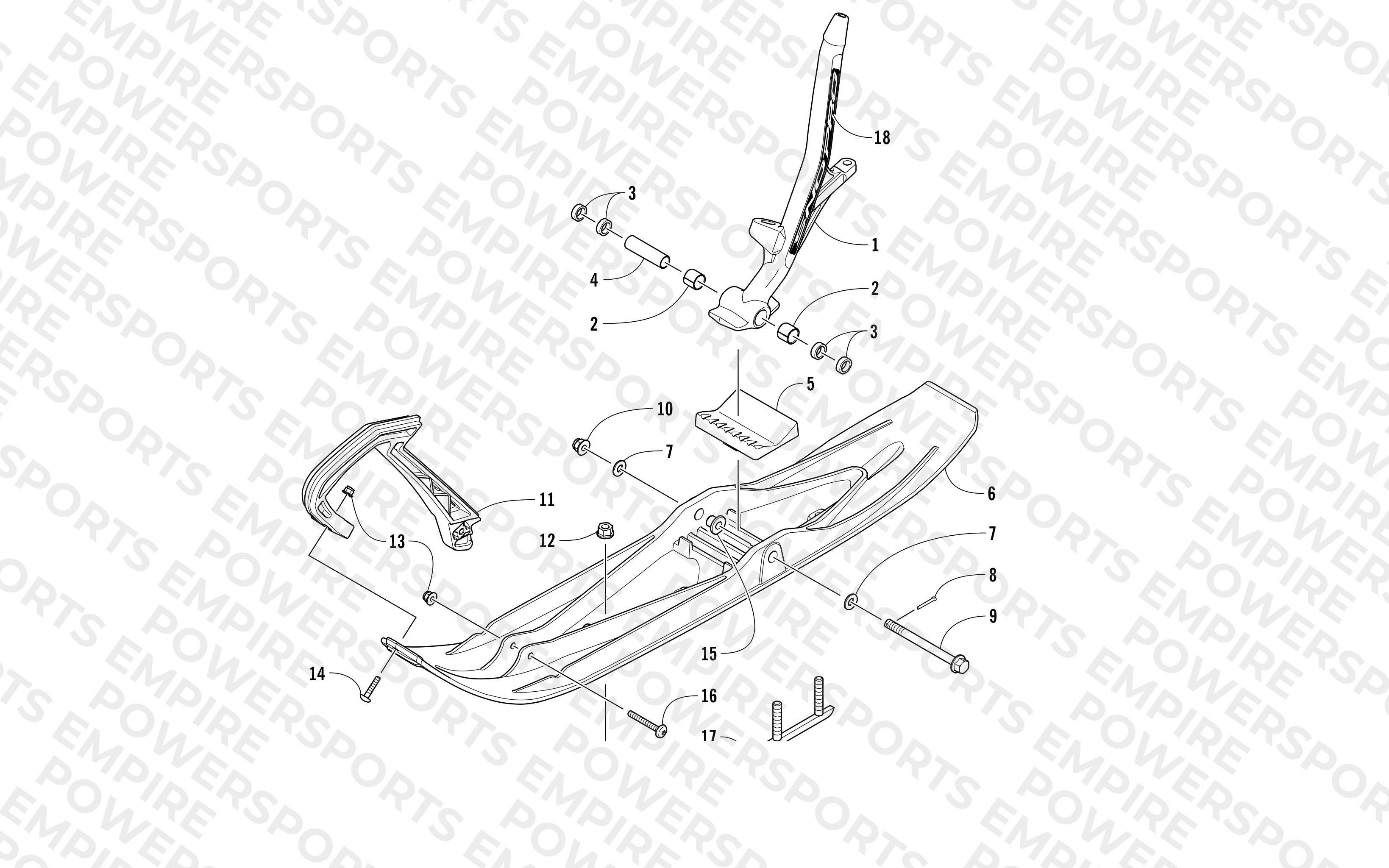 SKI AND SPINDLE ASSEMBLY