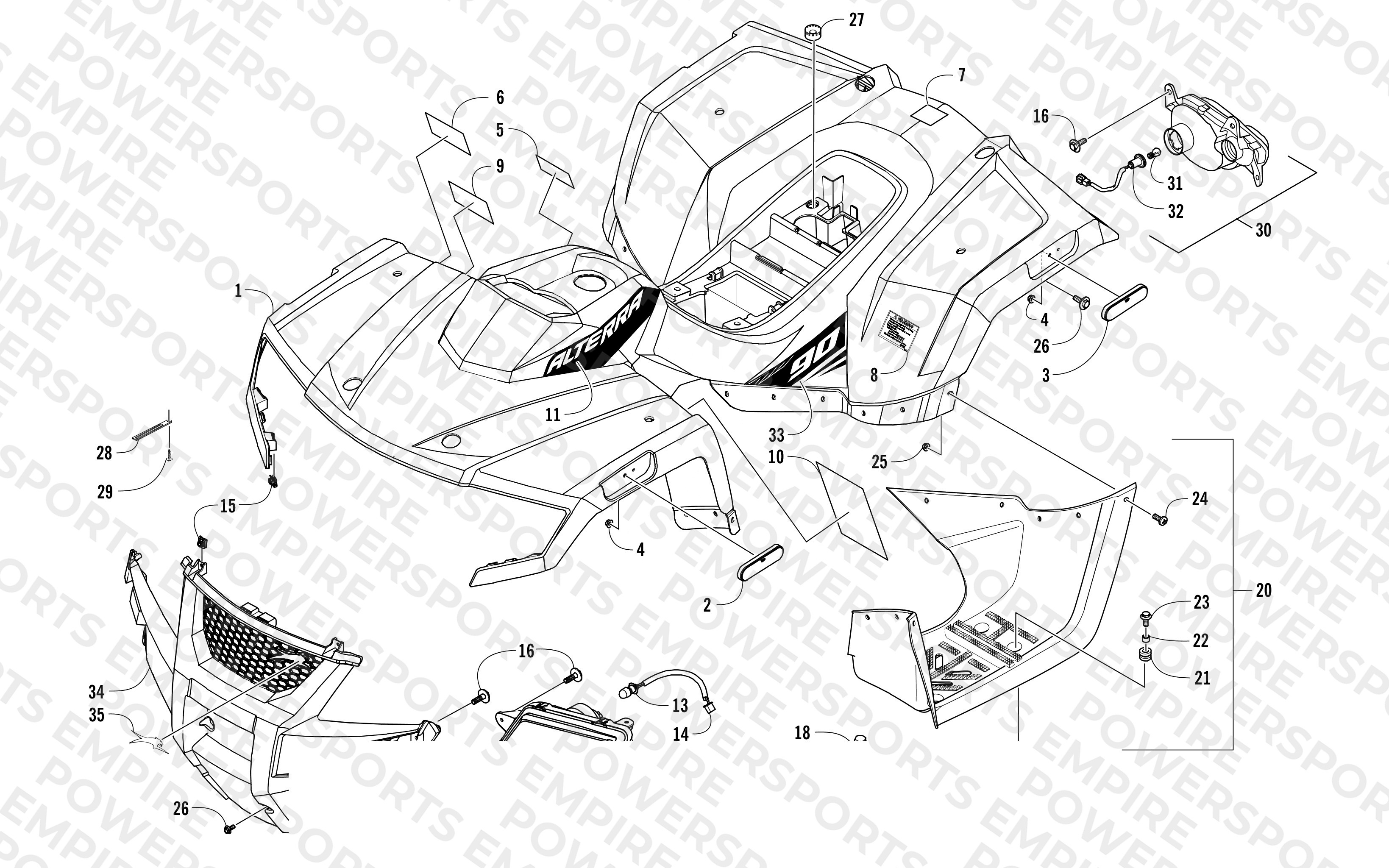BODY PANEL AND HEADLIGHT ASSEMBLY
