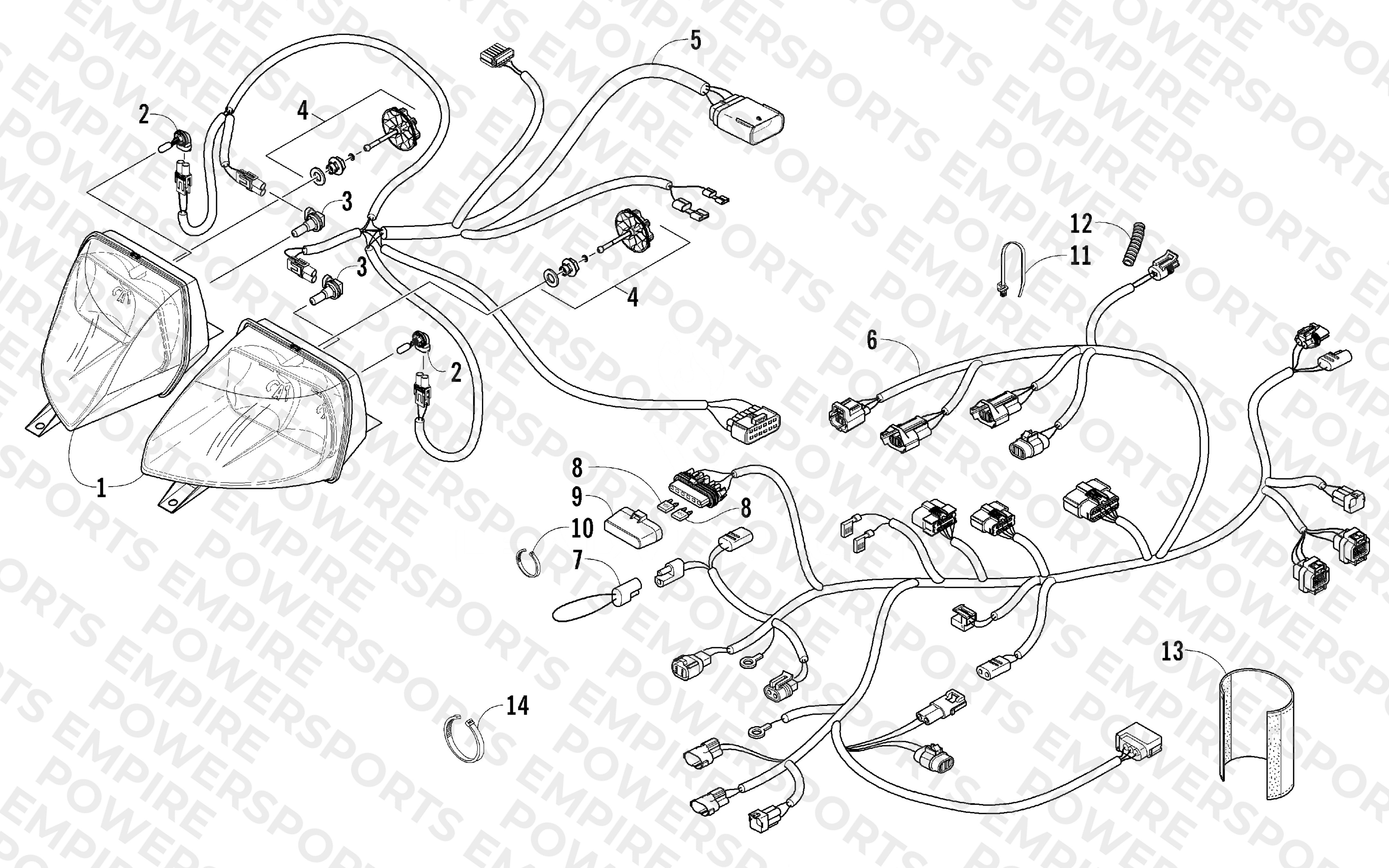 HEADLIGHT AND WIRING ASSEMBLIES