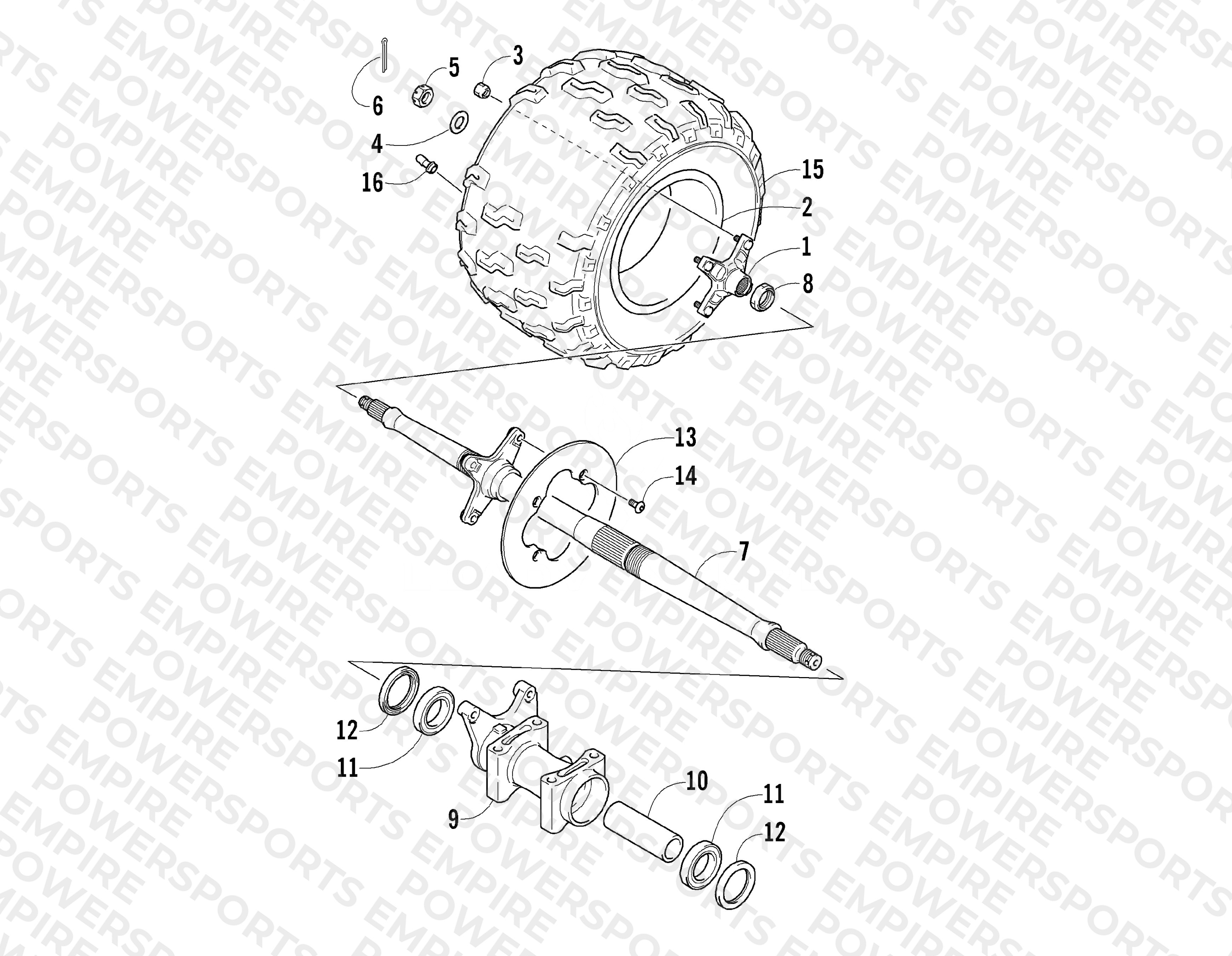 RIGHT REAR WHEEL ASSEMBLY