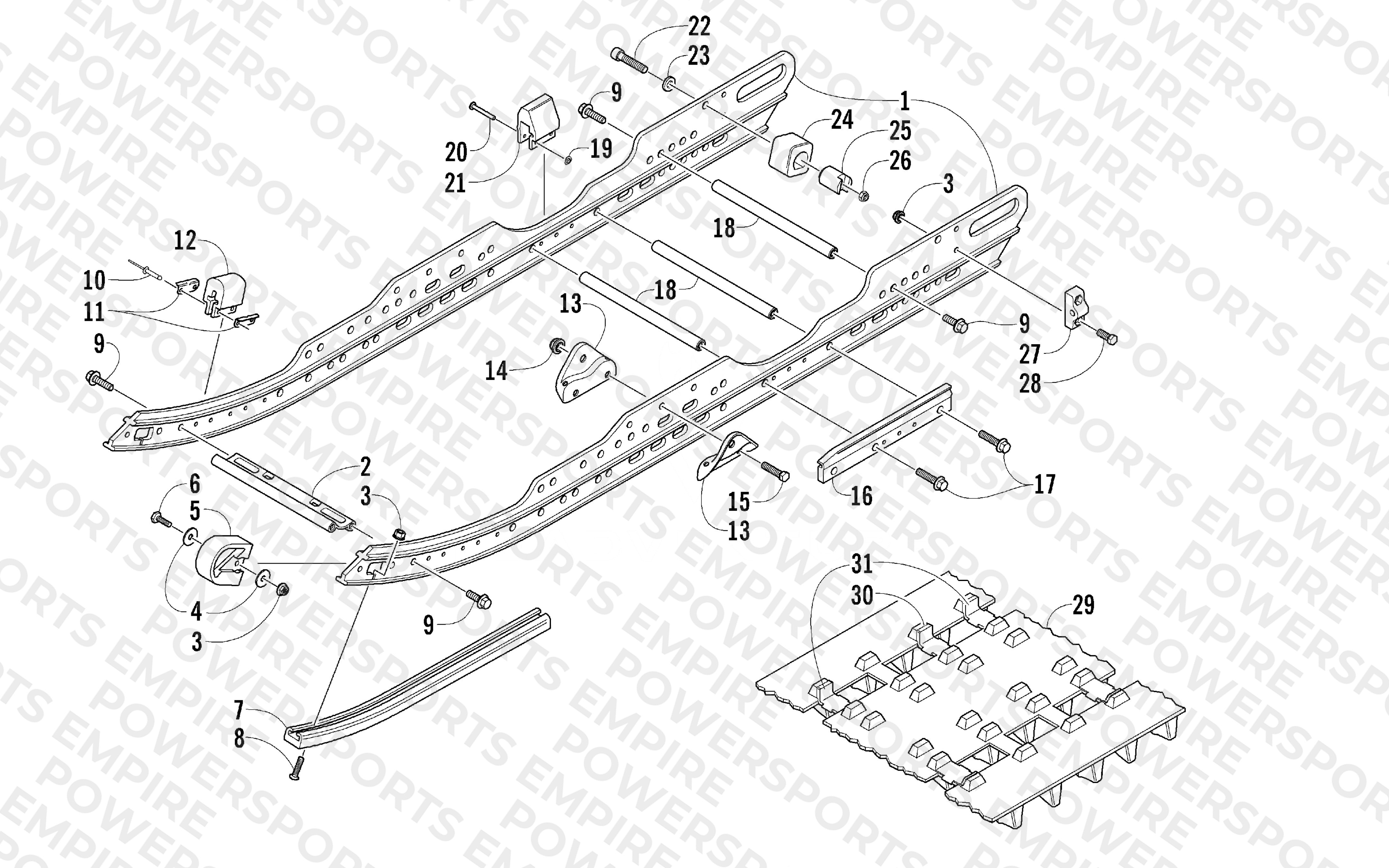 SLIDE RAIL AND TRACK ASSEMBLY
