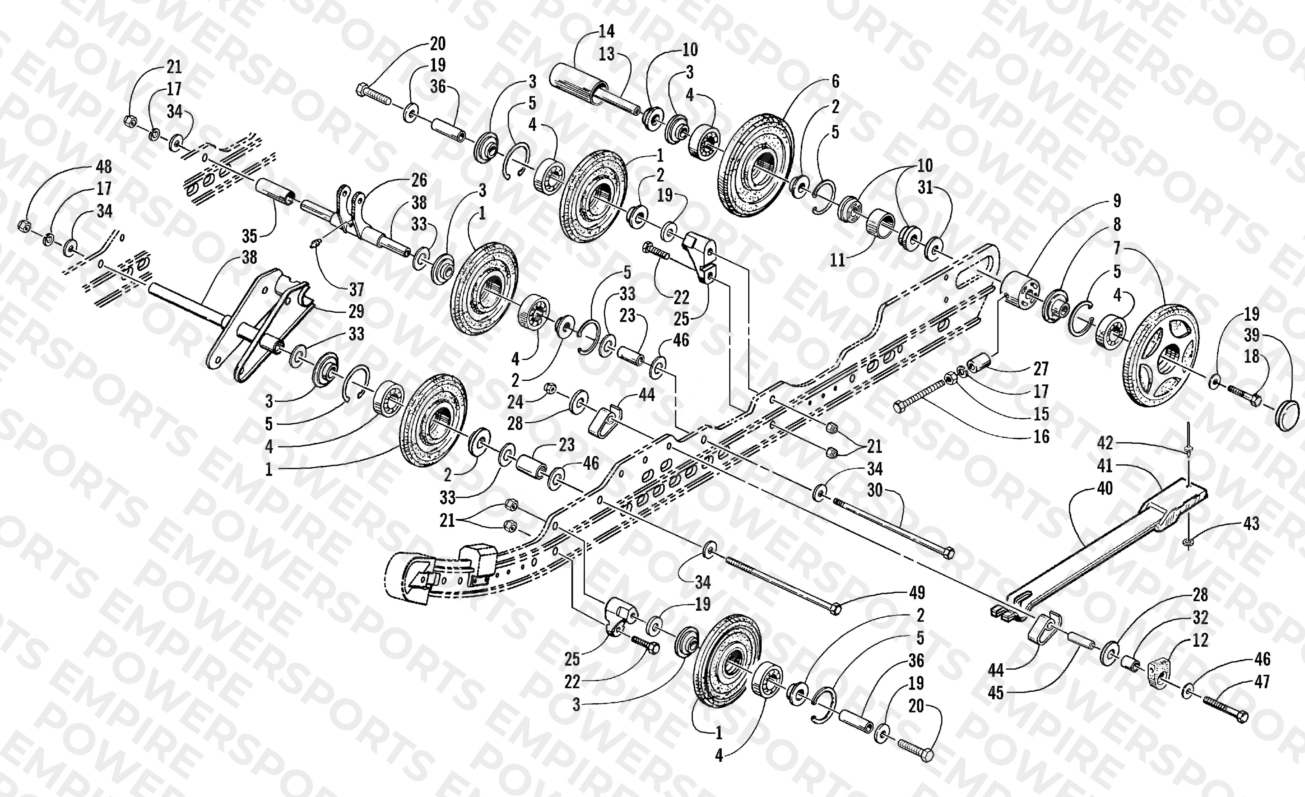 IDLER WHEEL AND AXLE ASSEMBLIES