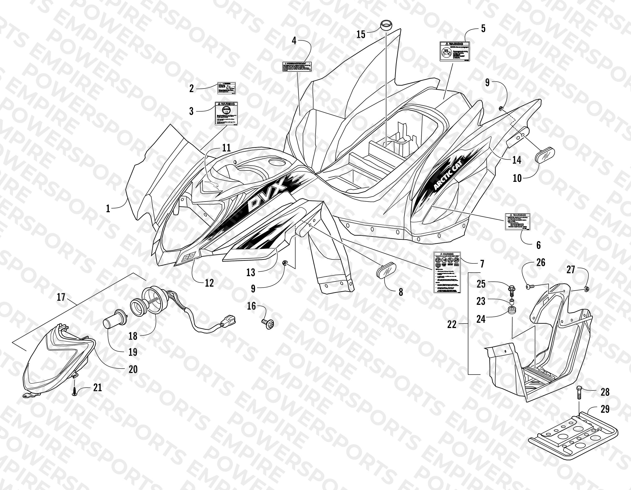 BODY PANEL AND HEADLIGHT ASSEMBLY