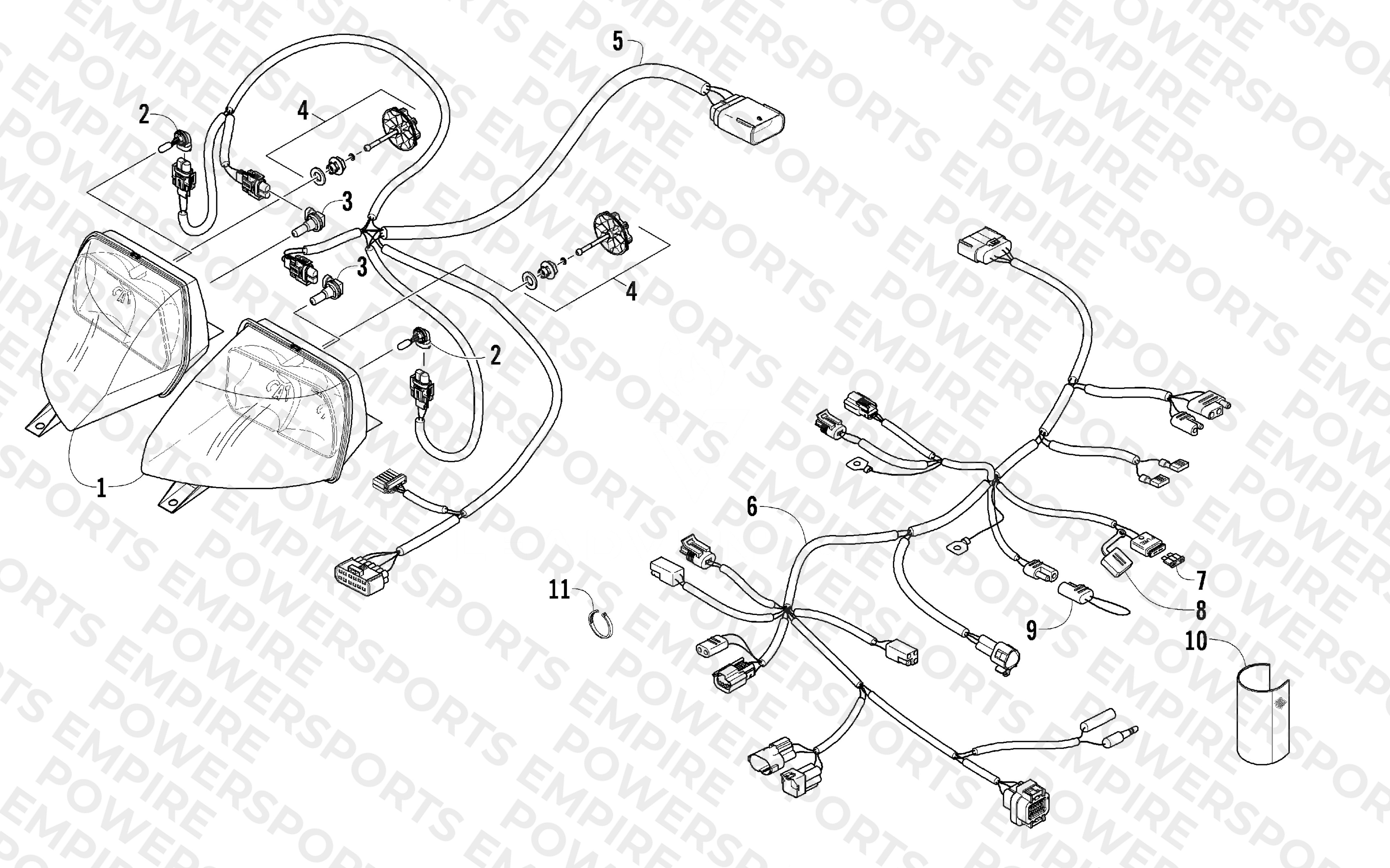 HEADLIGHT AND WIRING ASSEMBLIES