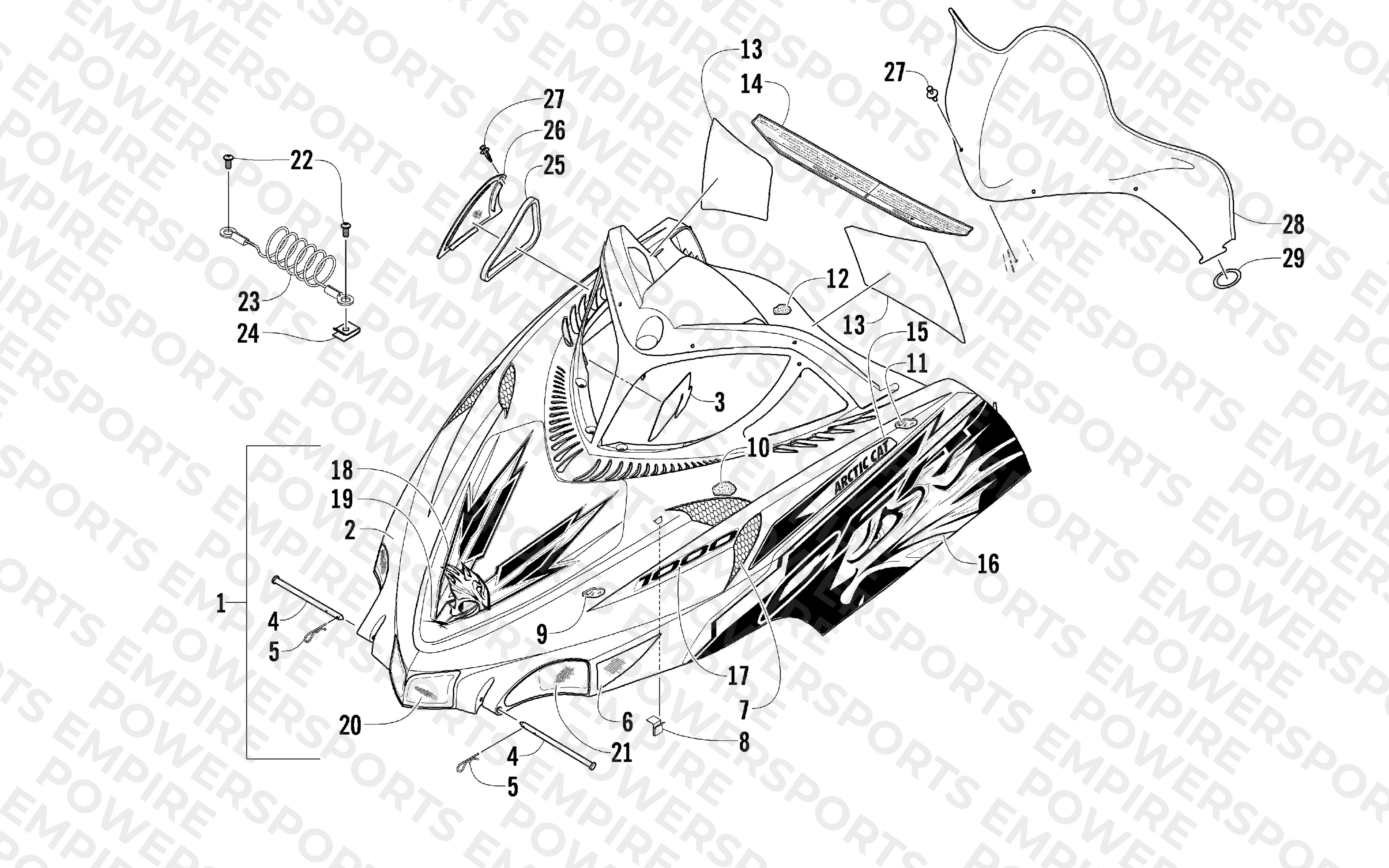 HOOD AND WINDSHIELD ASSEMBLY