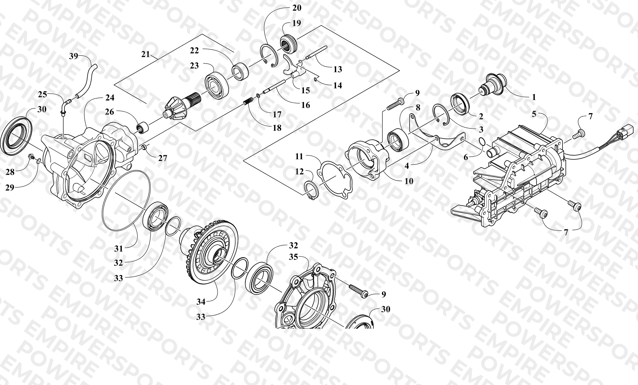 FRONT DRIVE GEARCASE ASSEMBLY