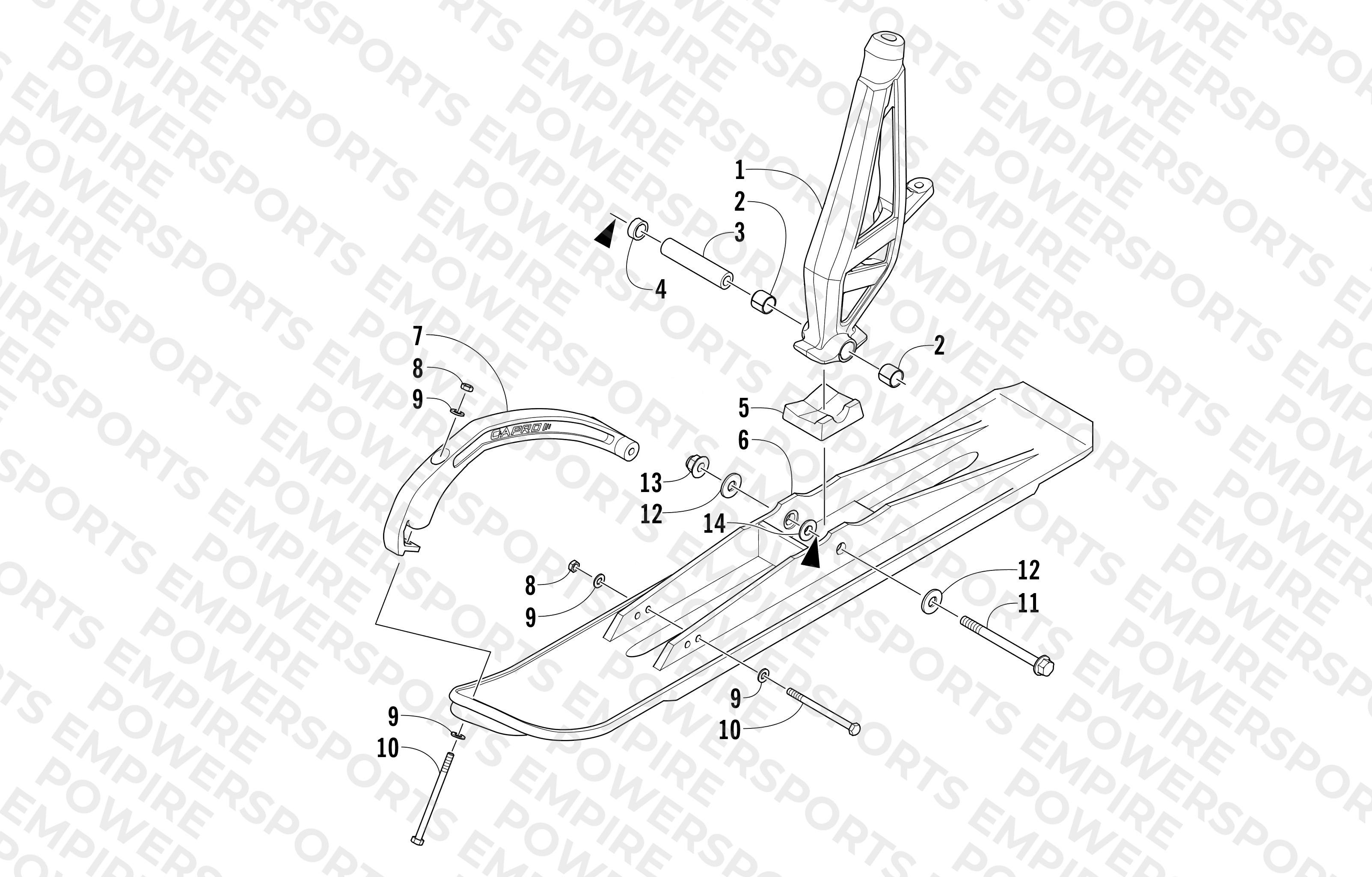 SKI AND SPINDLE ASSEMBLY