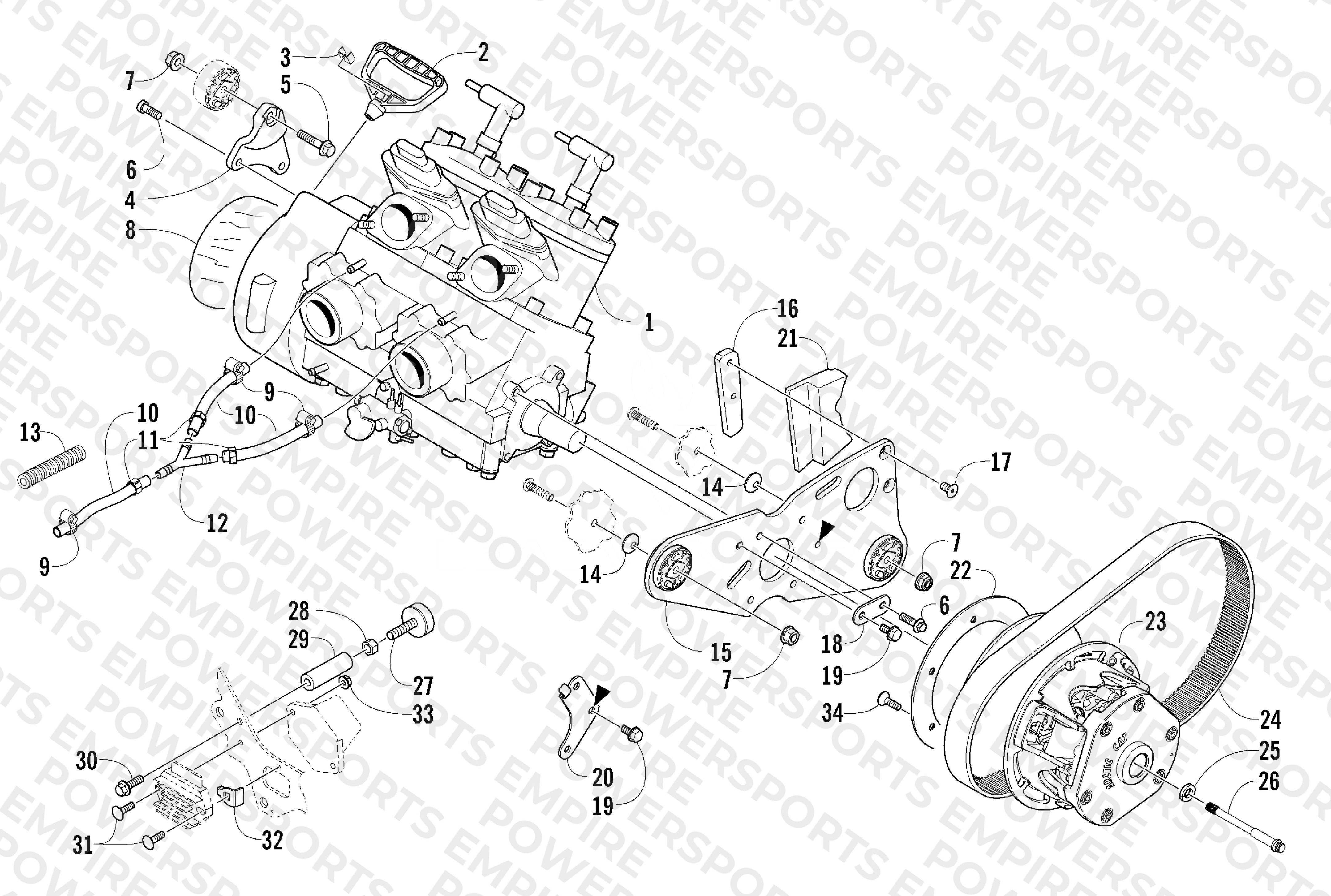 ENGINE AND RELATED PARTS