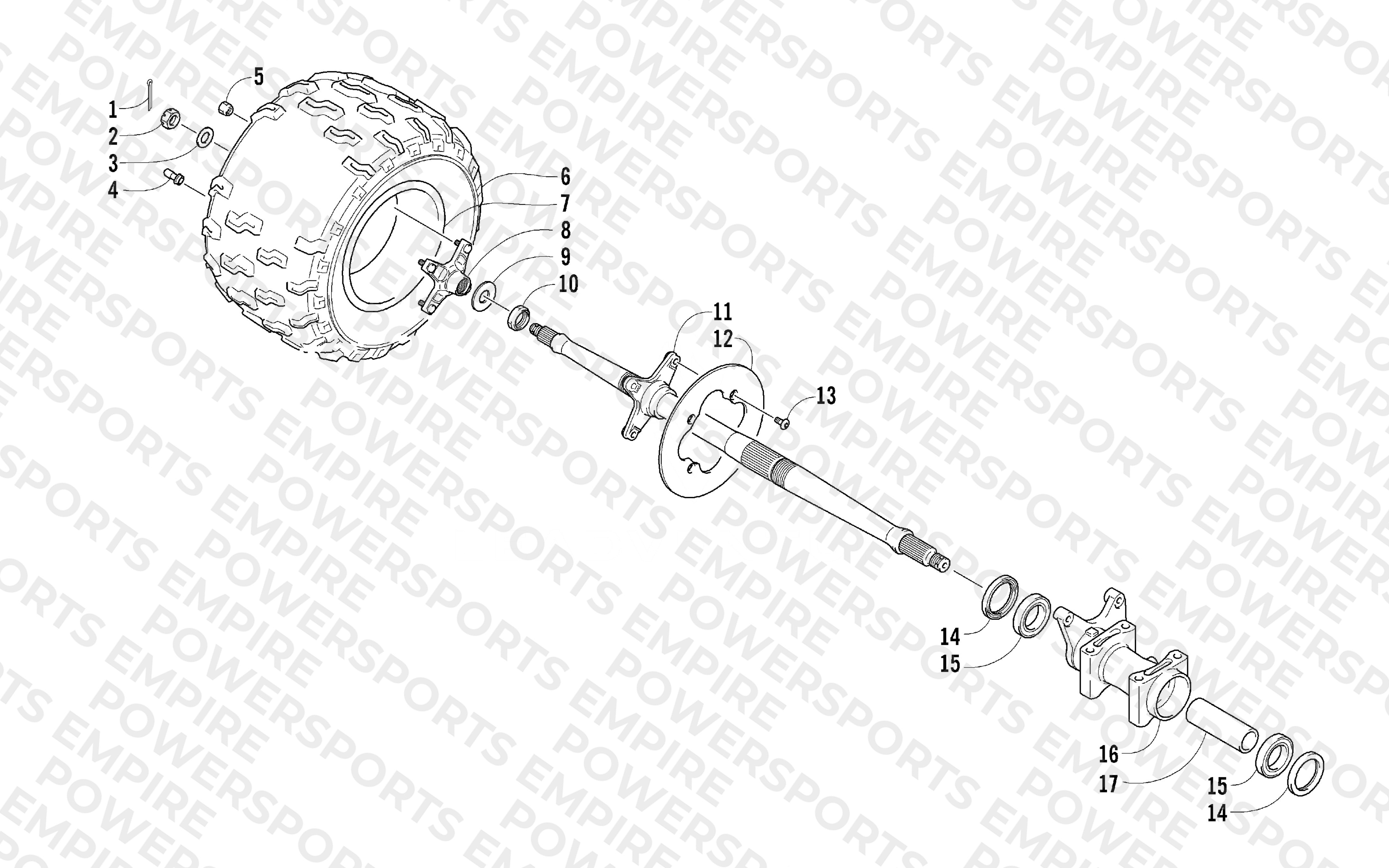 RIGHT REAR WHEEL ASSEMBLY
