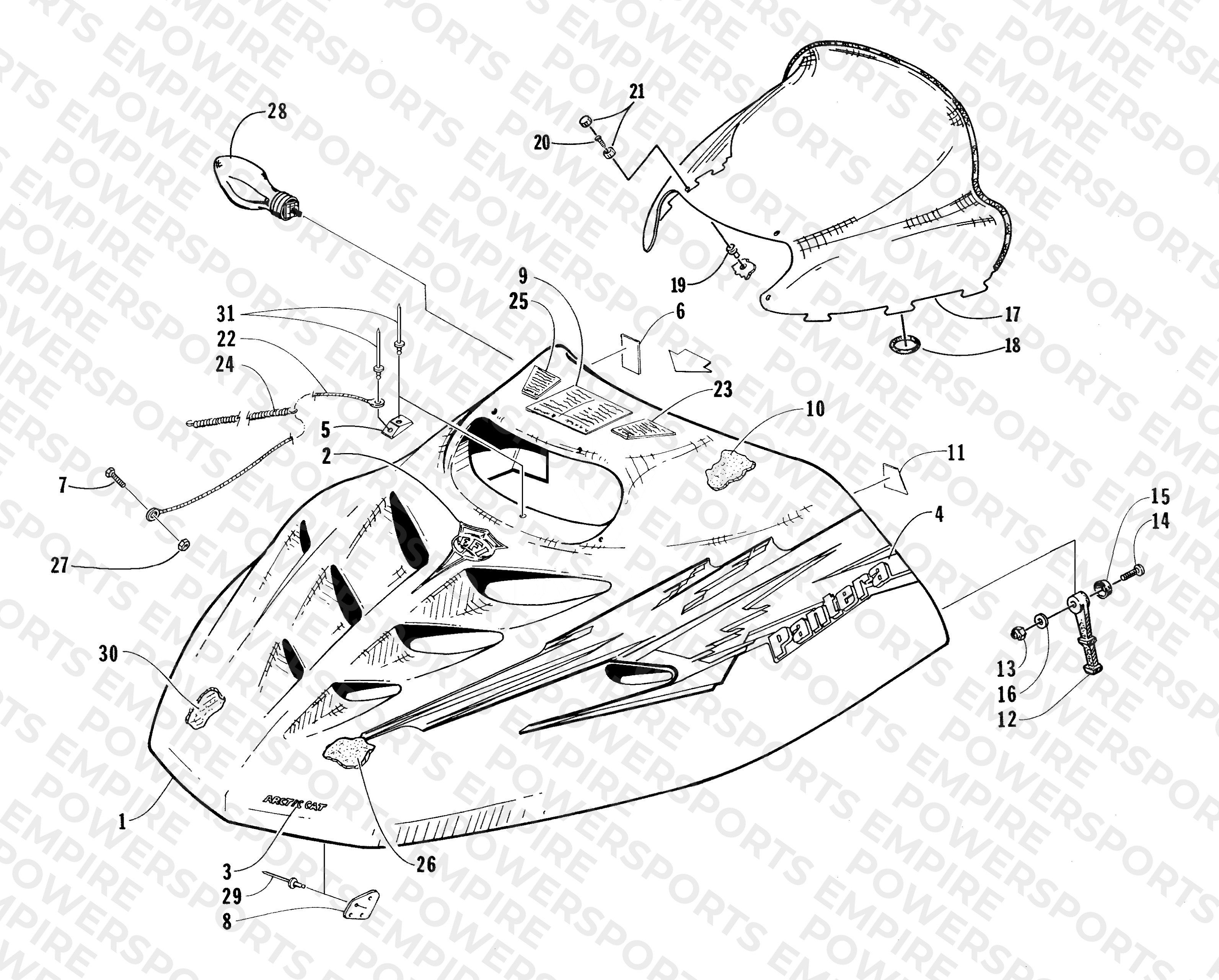 HOOD AND WINDSHIELD ASSEMBLY