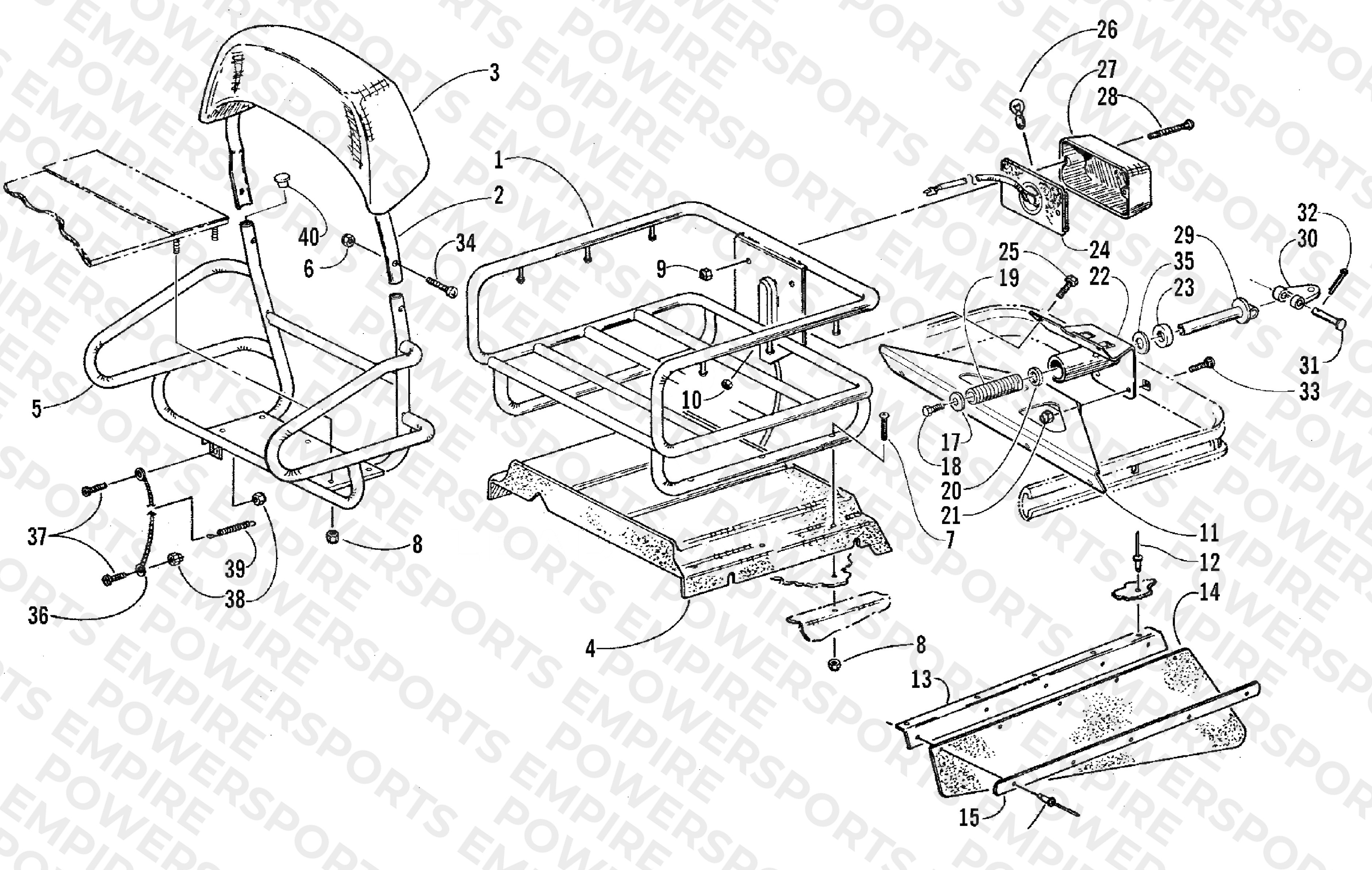 RACK, BACKREST, AND HITCH ASSEMBLIES
