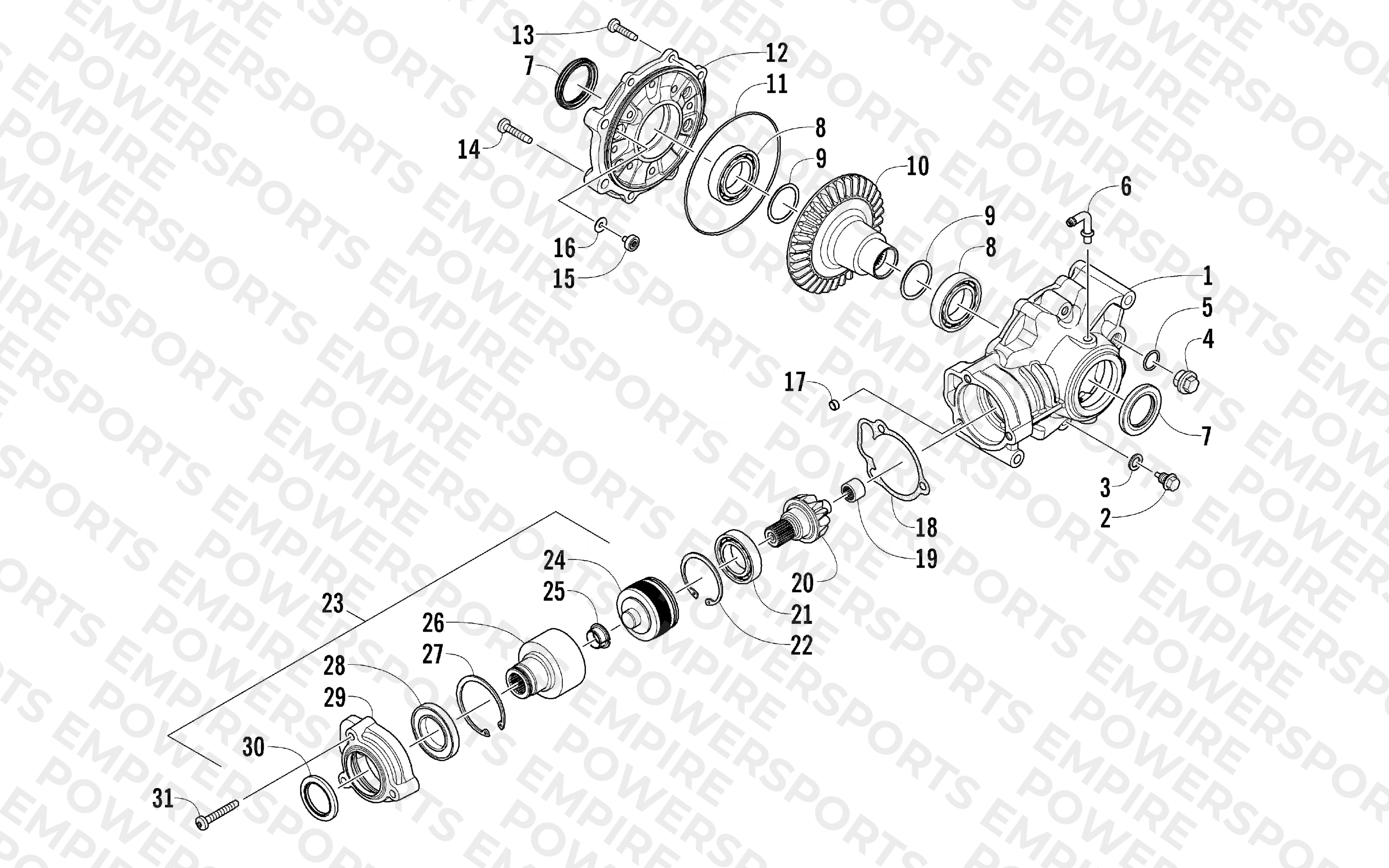 REAR DRIVE GEARCASE ASSEMBLY