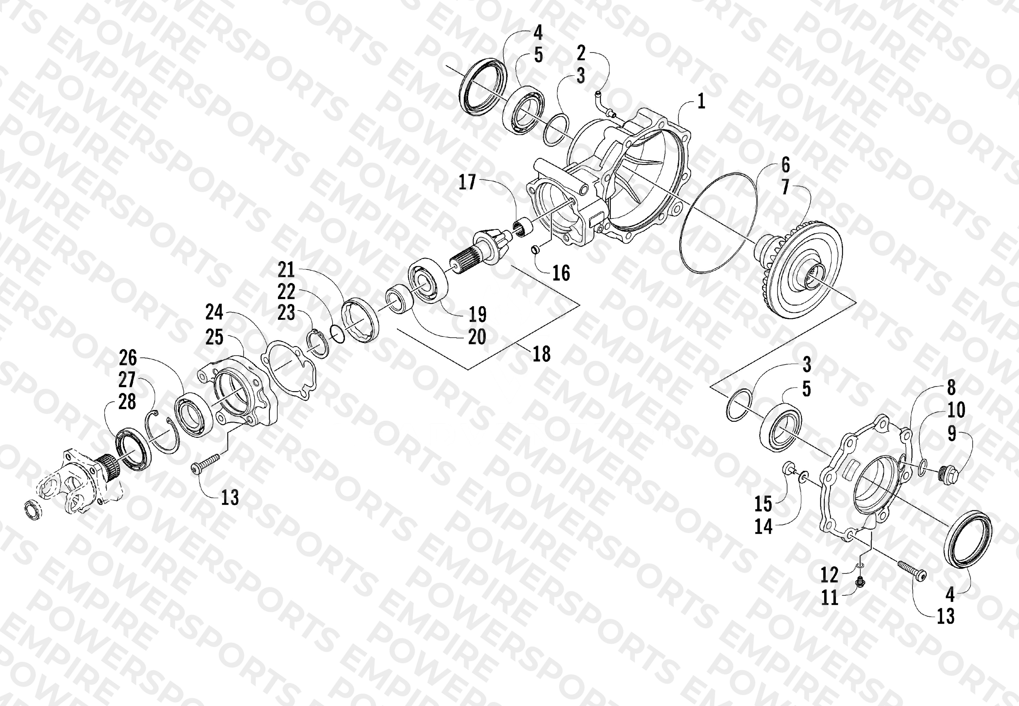 REAR DRIVE GEARCASE ASSEMBLY