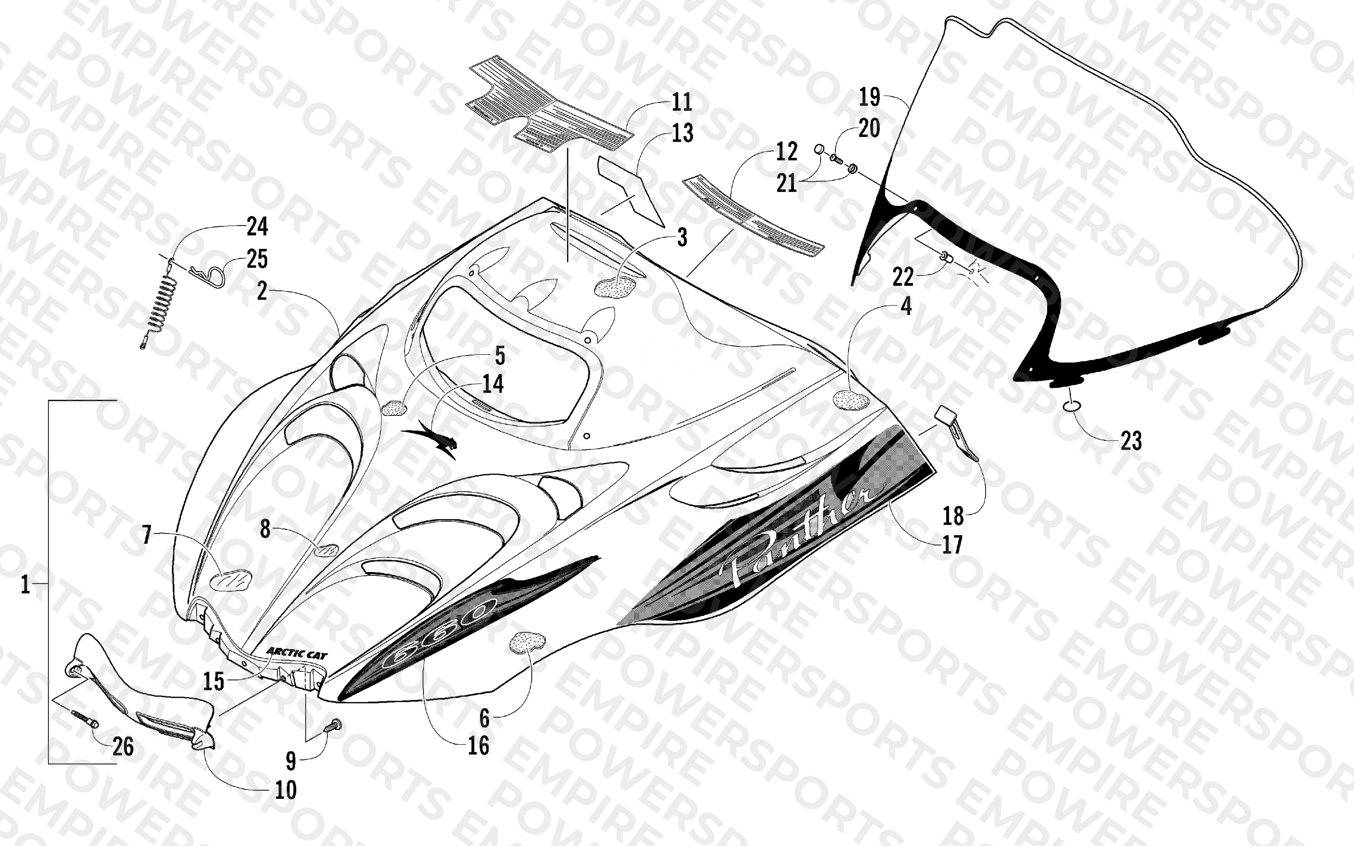 HOOD AND WINDSHIELD ASSEMBLY