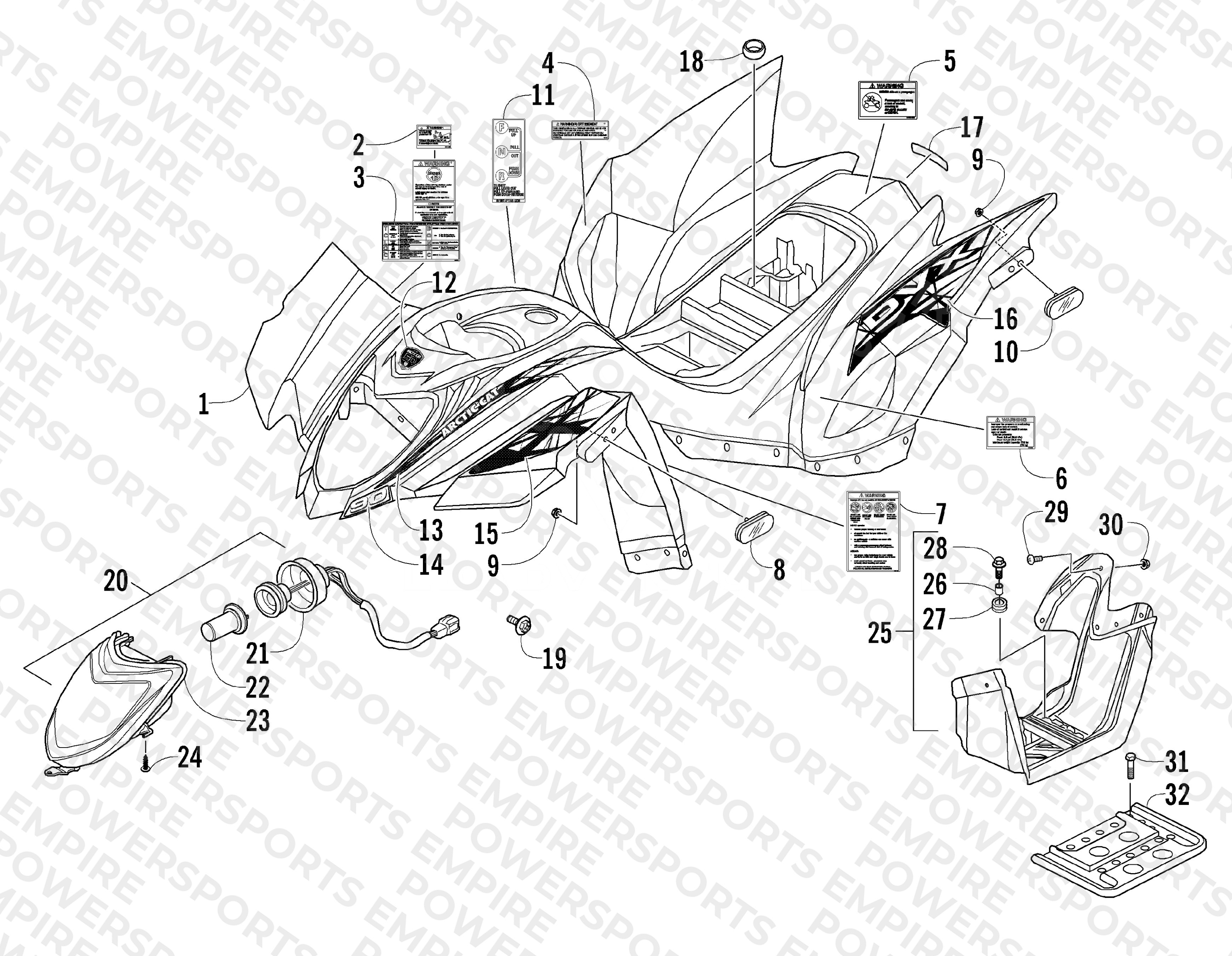 BODY PANEL AND HEADLIGHT ASSEMBLY