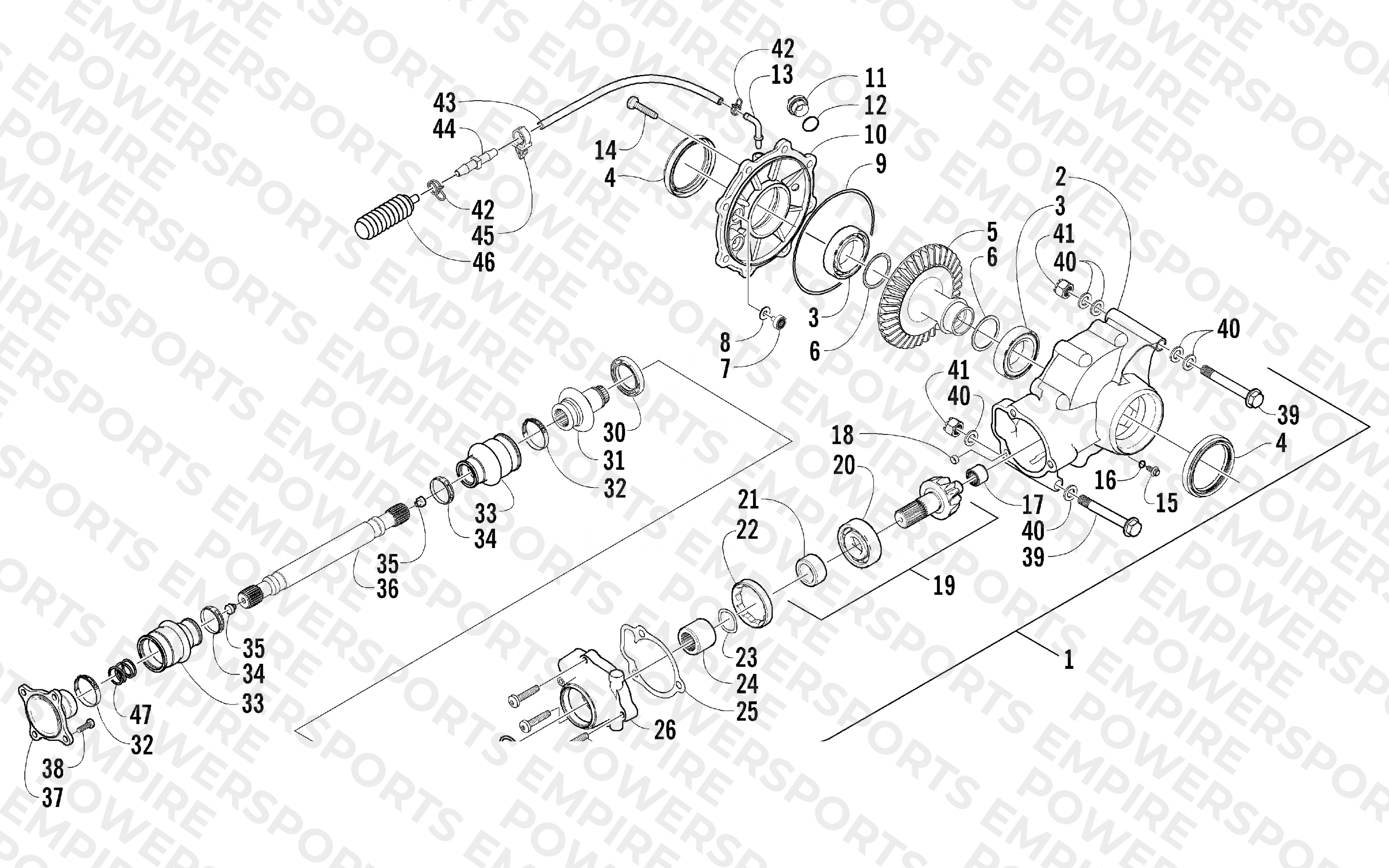 REAR DRIVE GEARCASE ASSEMBLY