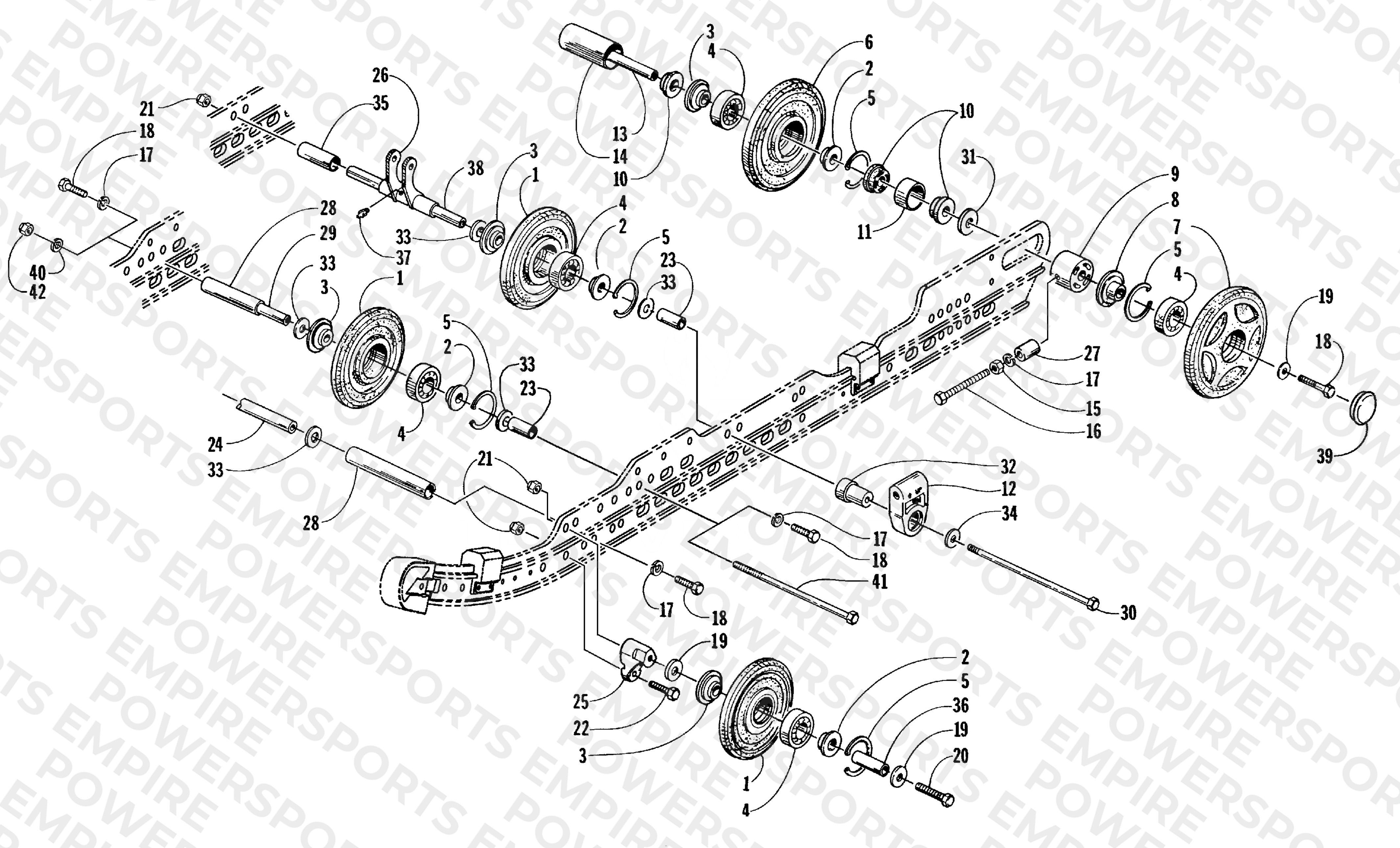 IDLER WHEEL AND AXLE ASSEMBLIES