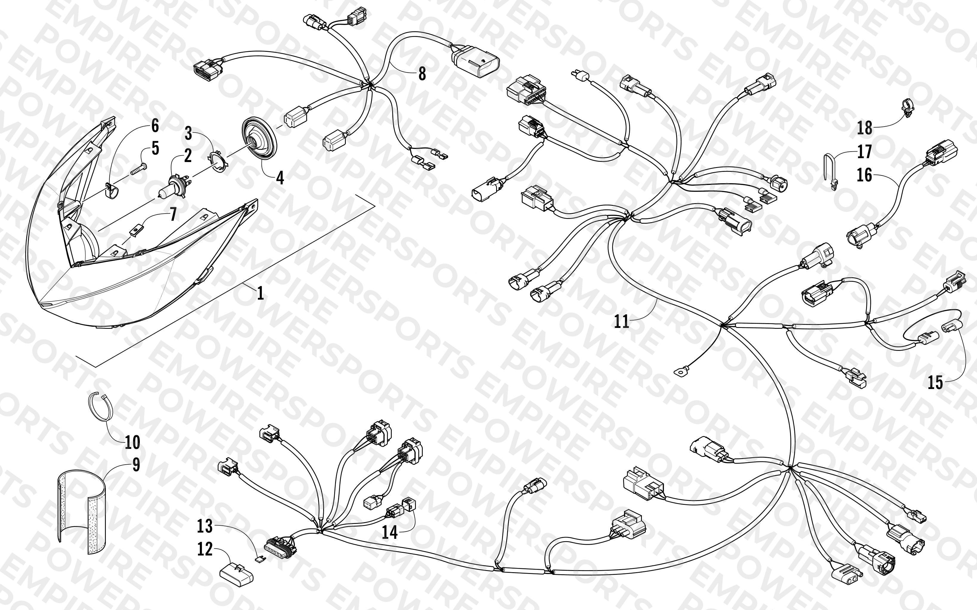 HEADLIGHT AND WIRING ASSEMBLIES