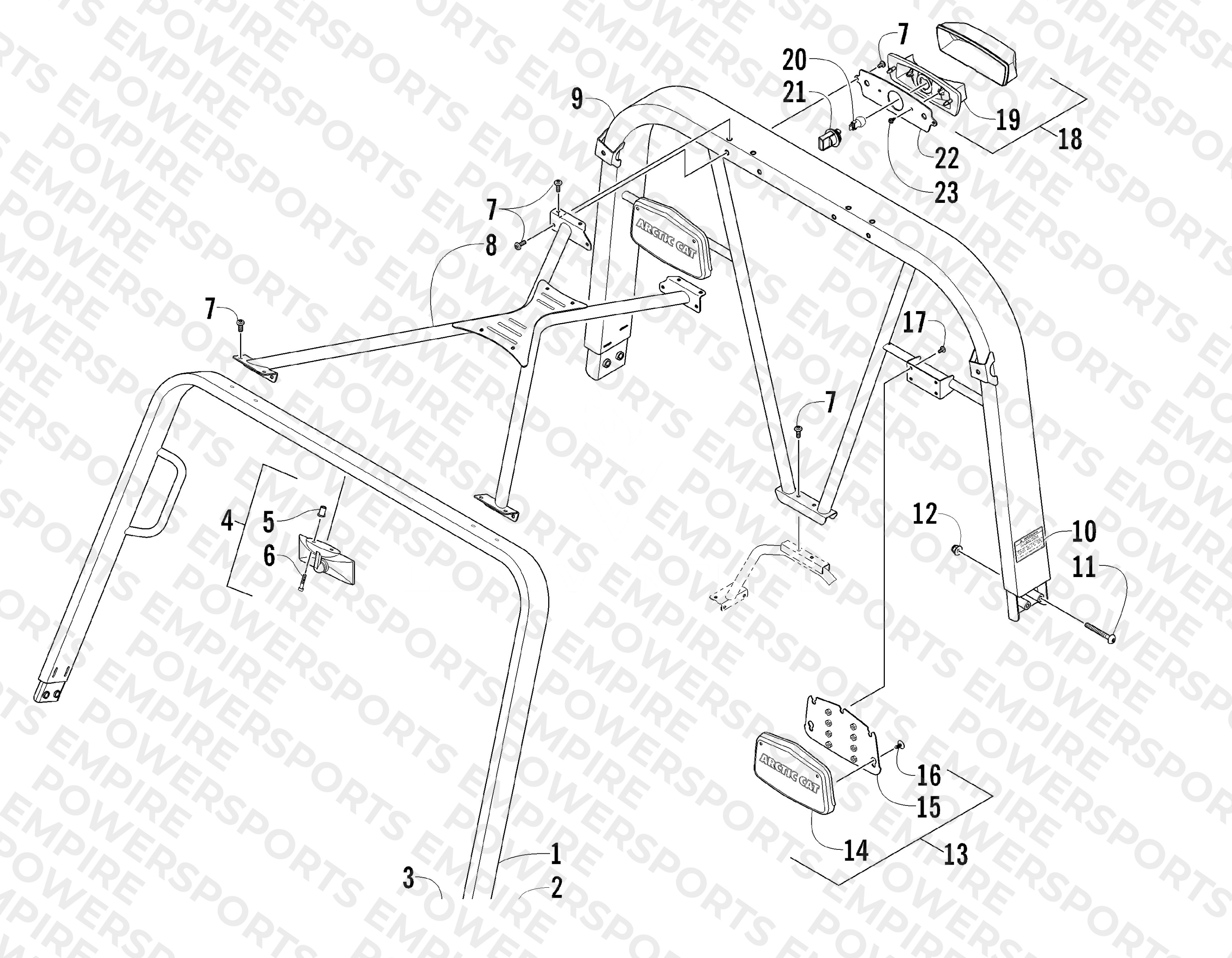 CANOPY AND TAILLIGHT ASSEMBLY