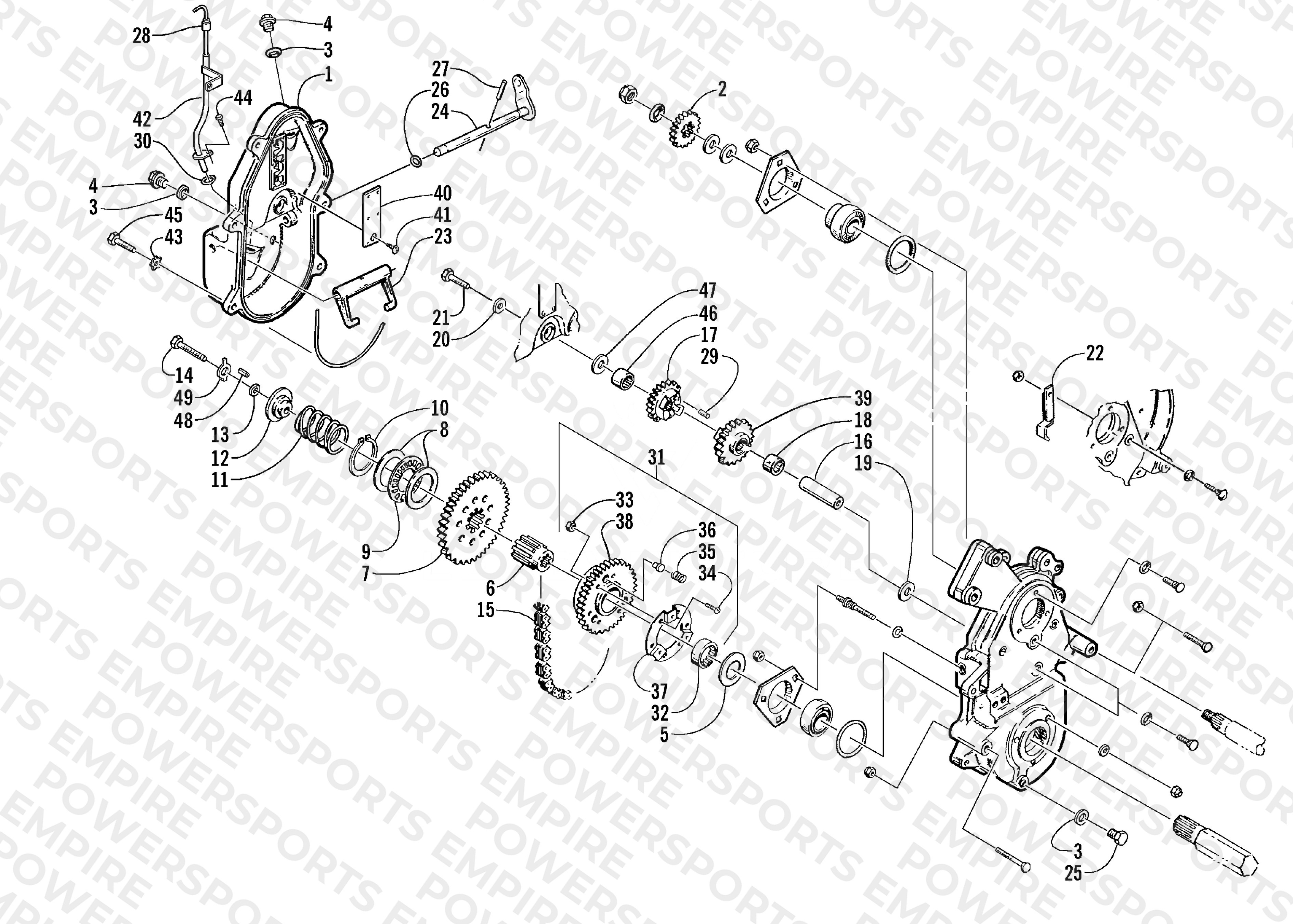 DRIVE/REVERSE DROPCASE ASSEMBLY (OPTIONAL)