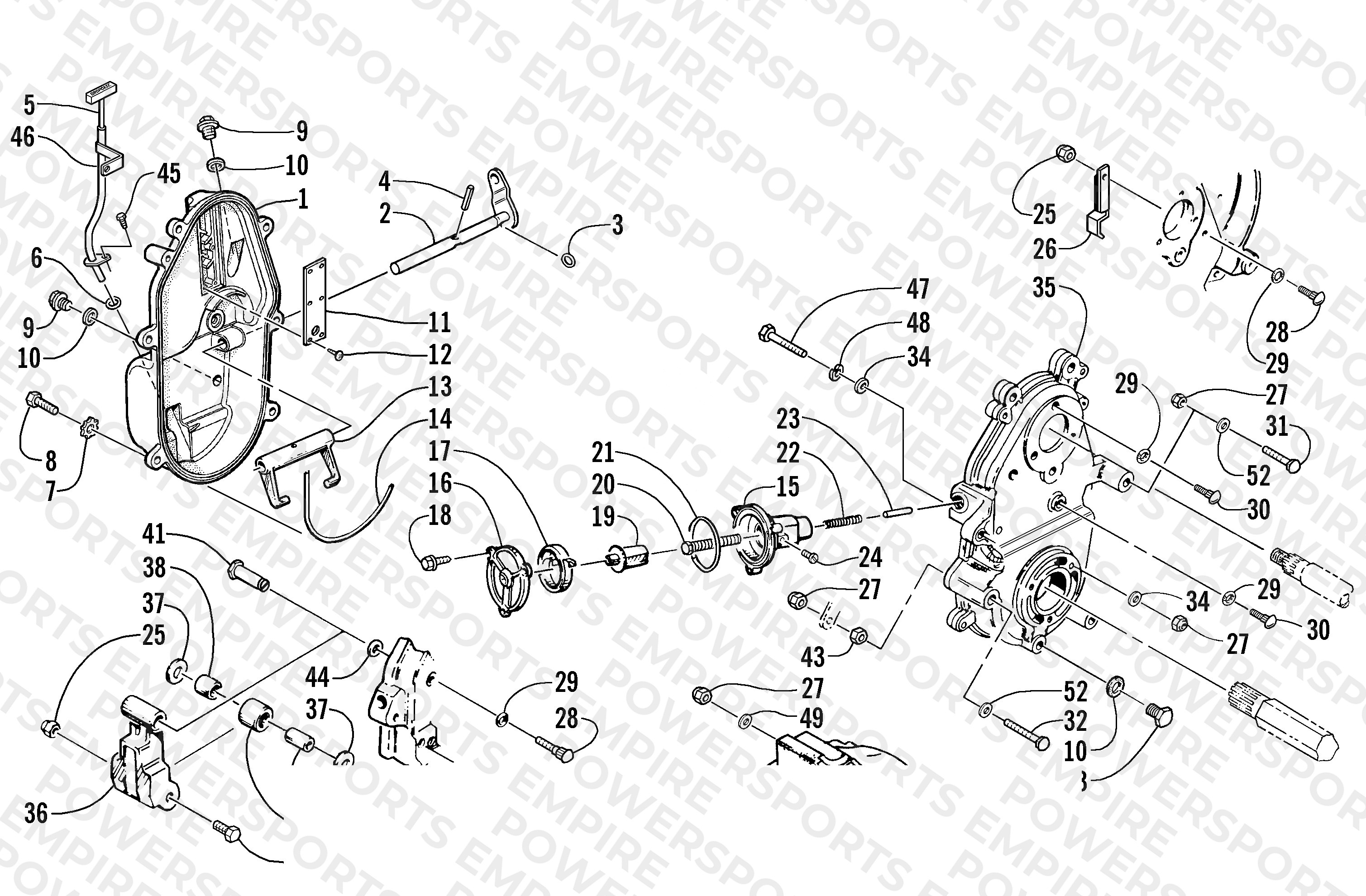 DROPCASE AND CHAIN TENSION ASSEMBLY