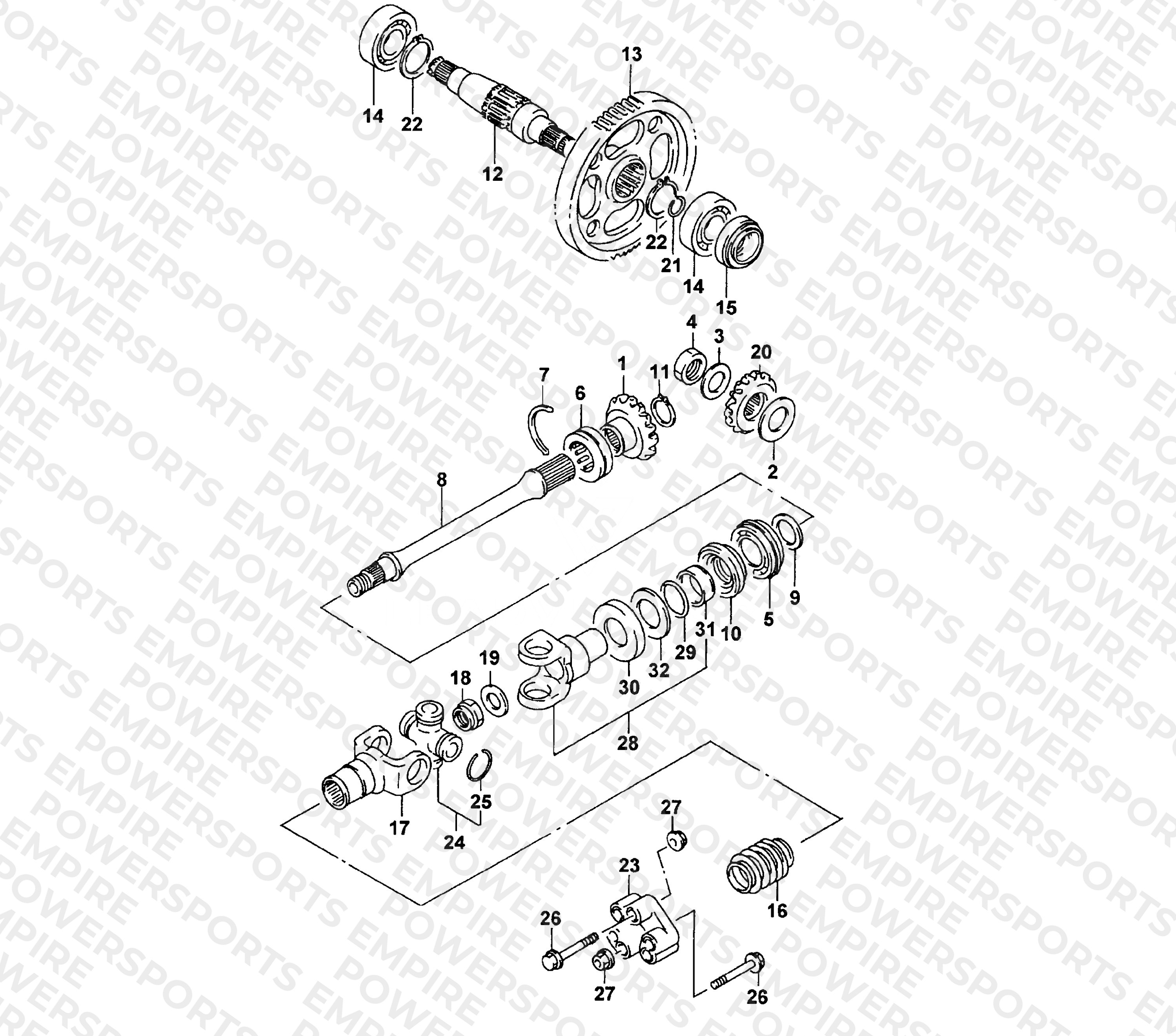 SECONDARY GEAR/PROPELLER SHAFT ASSEMBLY