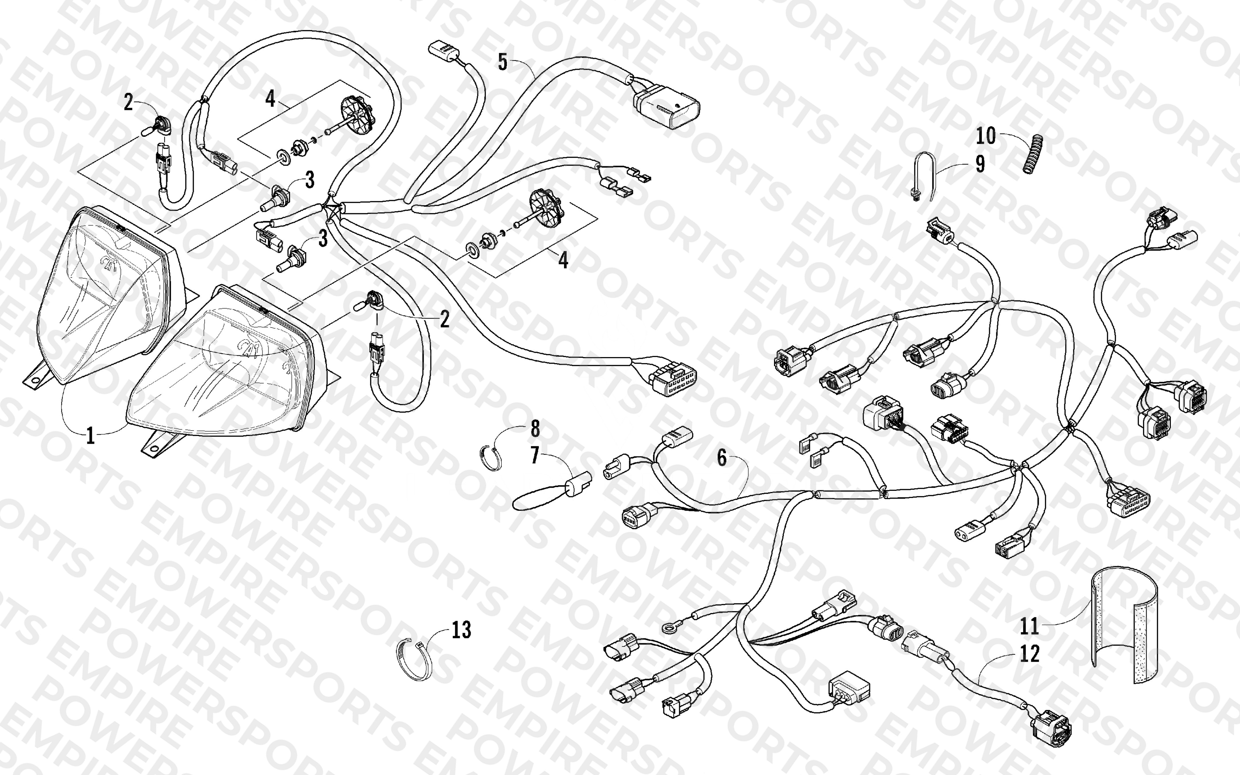 HEADLIGHT AND WIRING ASSEMBLIES