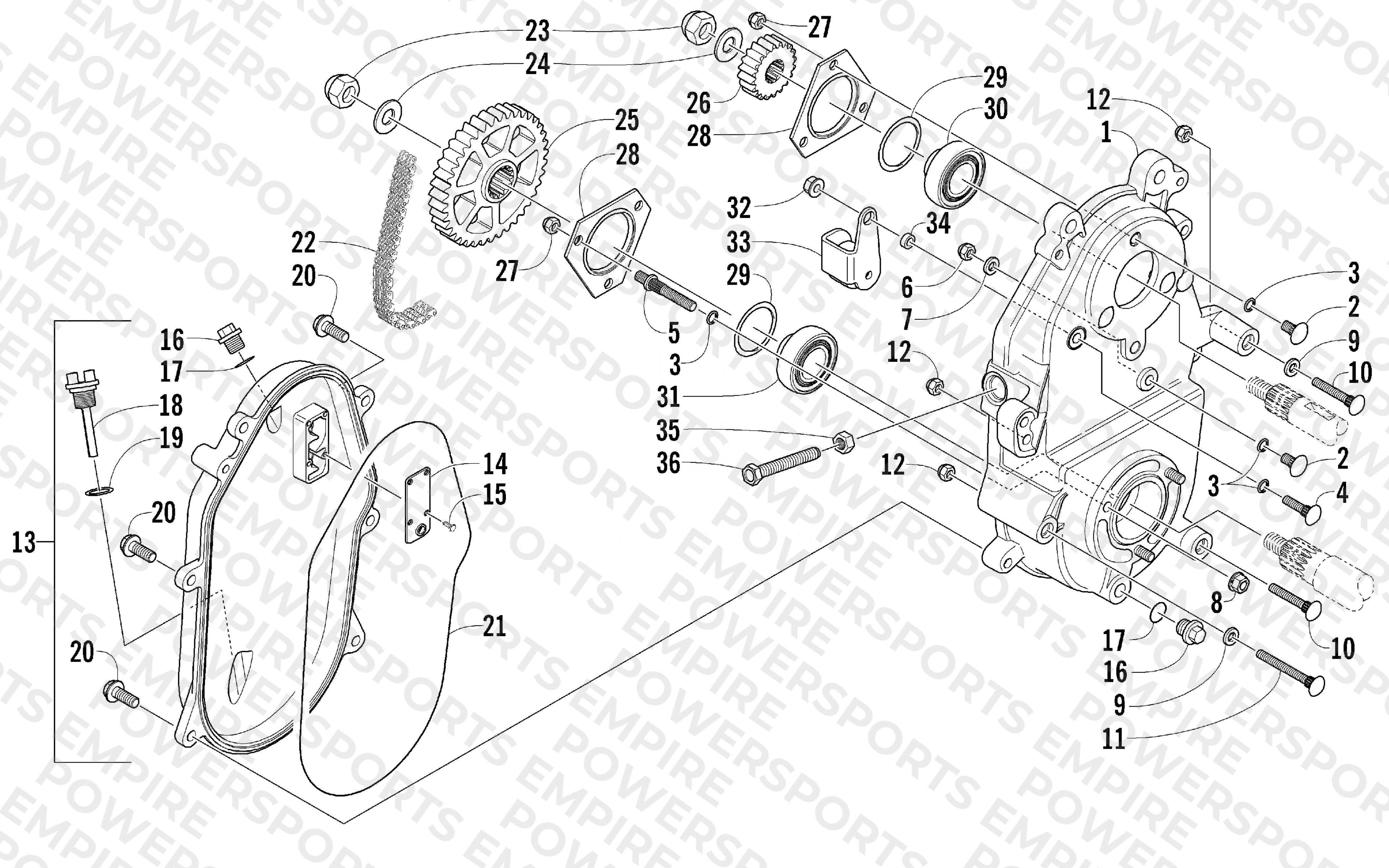 DRIVE/DROPCASE ASSEMBLY