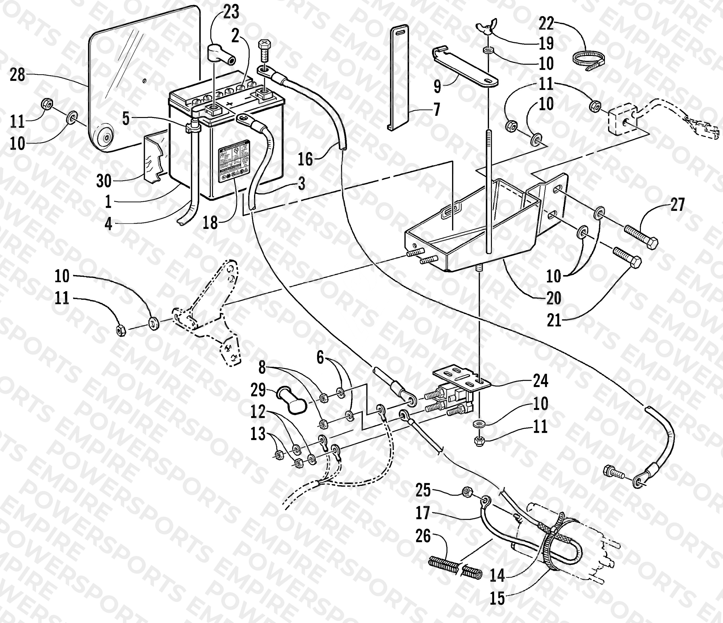 BATTERY, SOLENOID, AND CABLES
