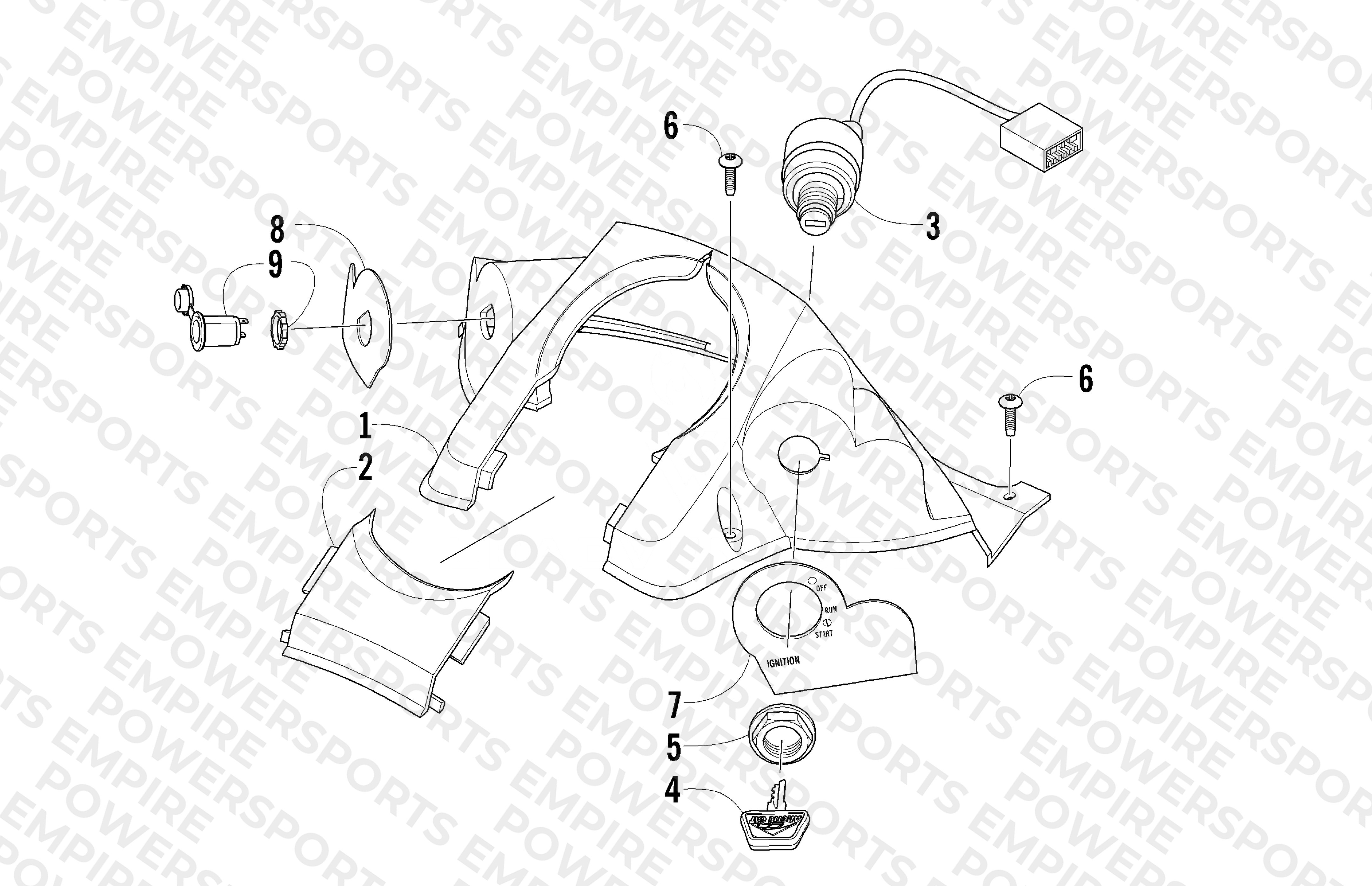CONSOLE AND SWITCH ASSEMBLY