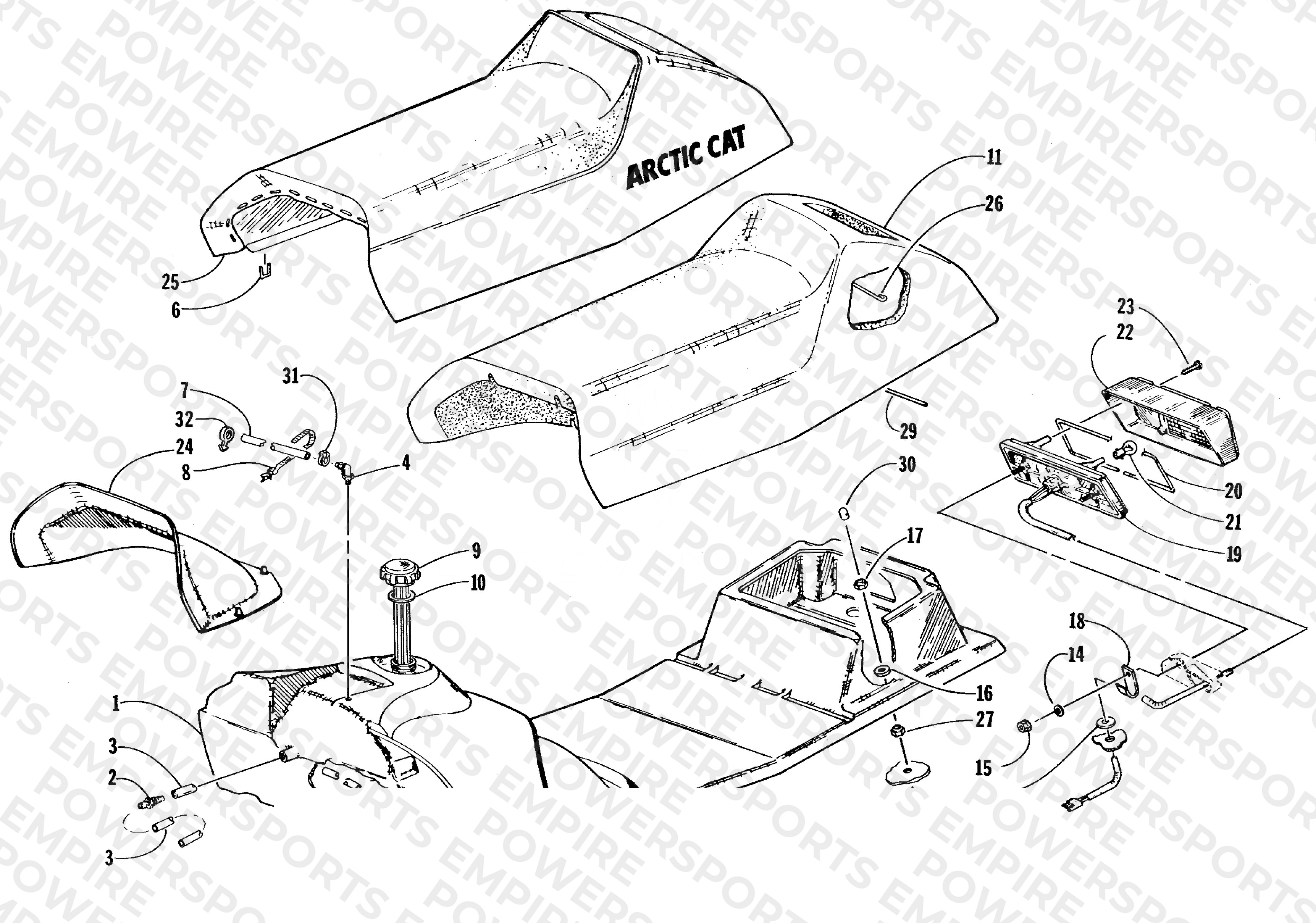 GAS TANK, SEAT,TAILLIGHT ASSEMBLY