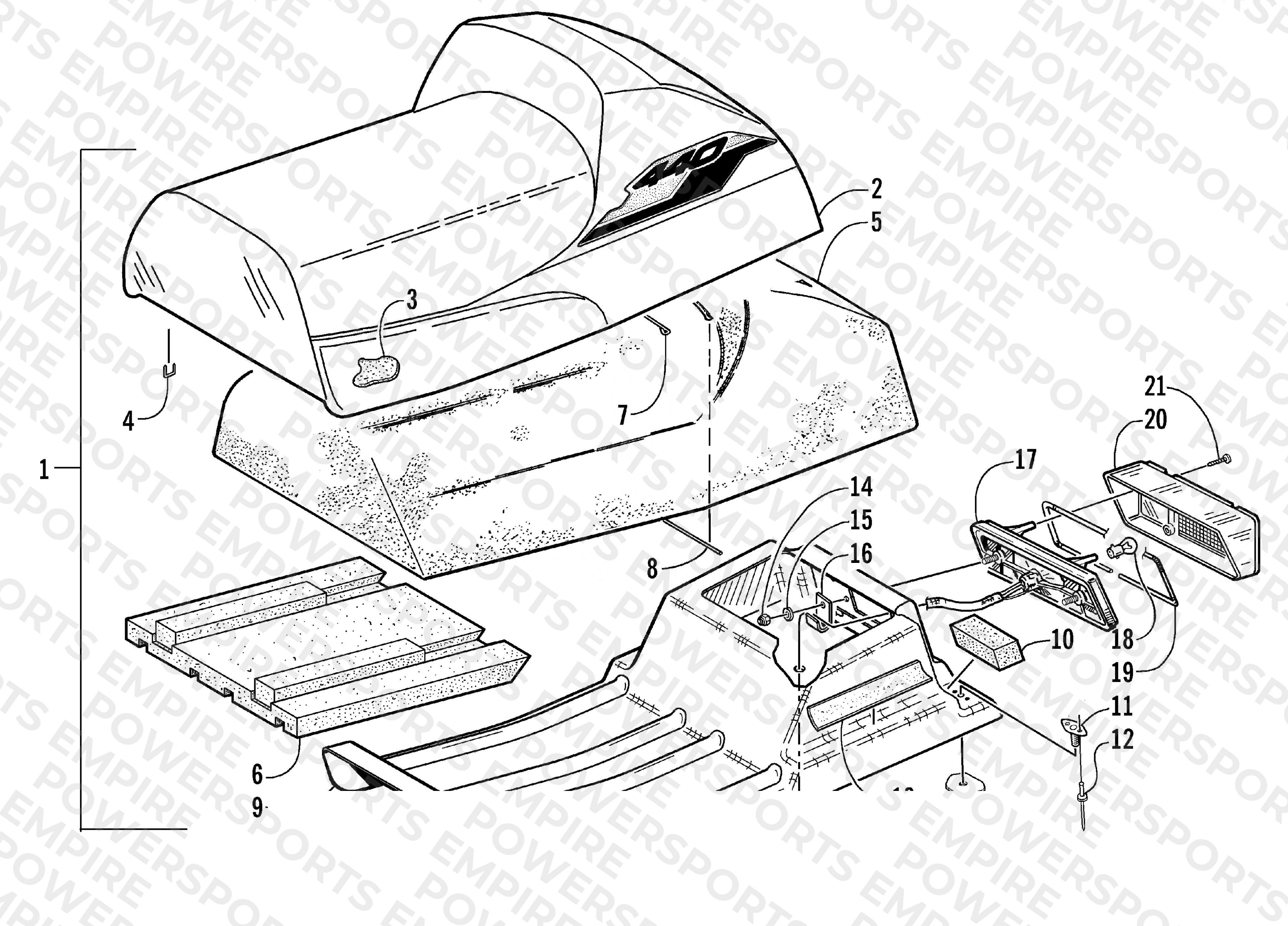 SEAT AND TAILLIGHT ASSEMBLY