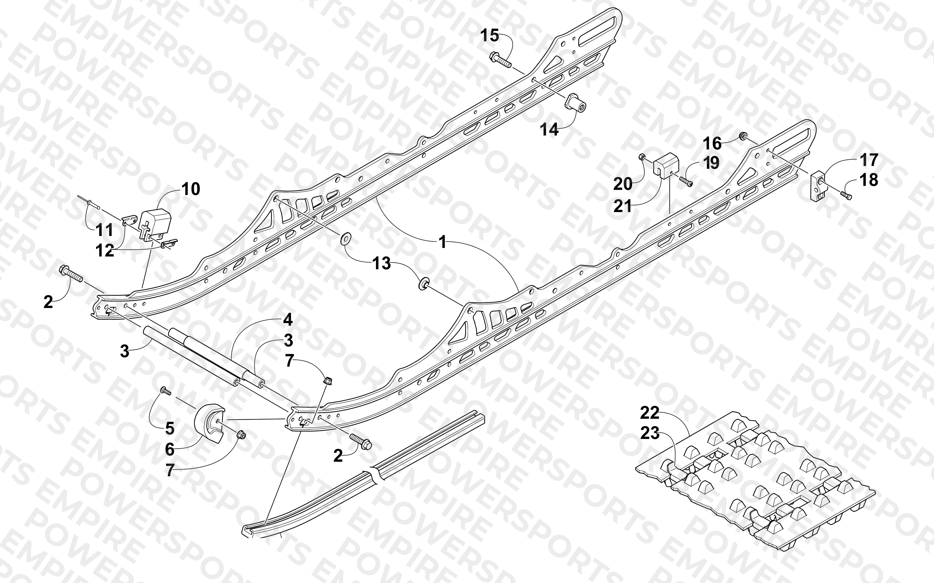 SLIDE RAIL AND TRACK ASSEMBLY
