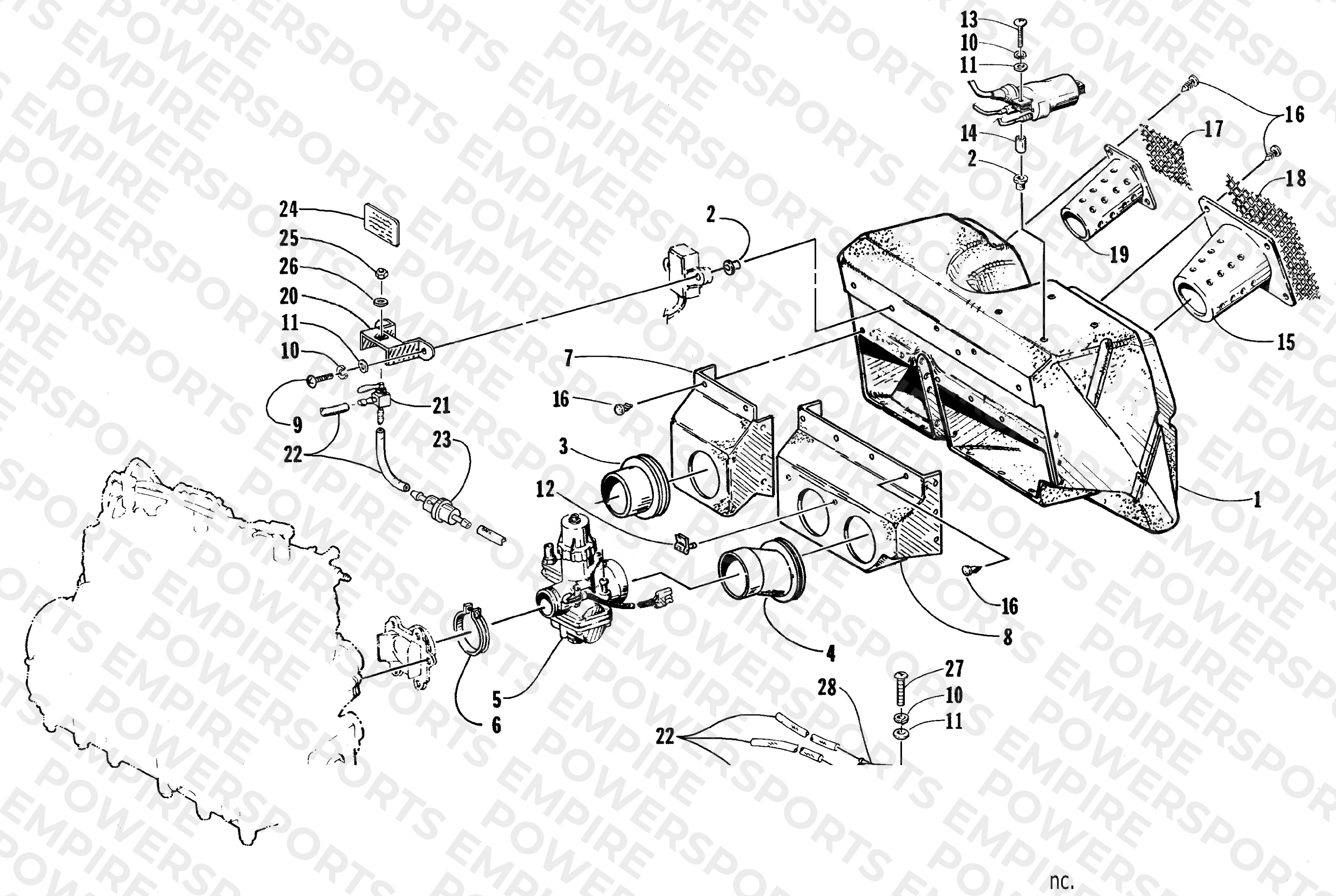 CARBURETOR, AIR SILENCER, FUEL PUMP ASSEMBLY