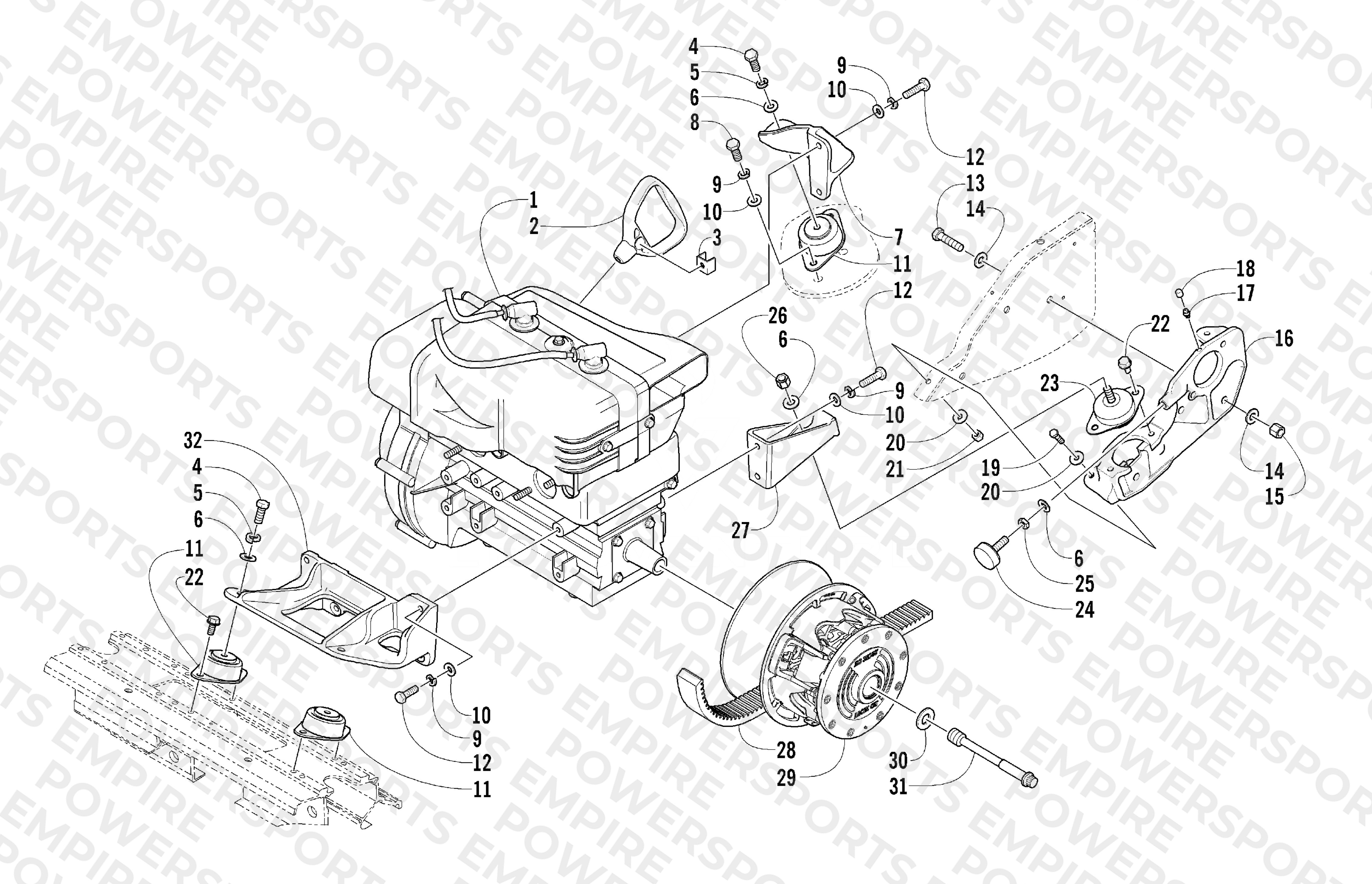 ENGINE AND RELATED PARTS