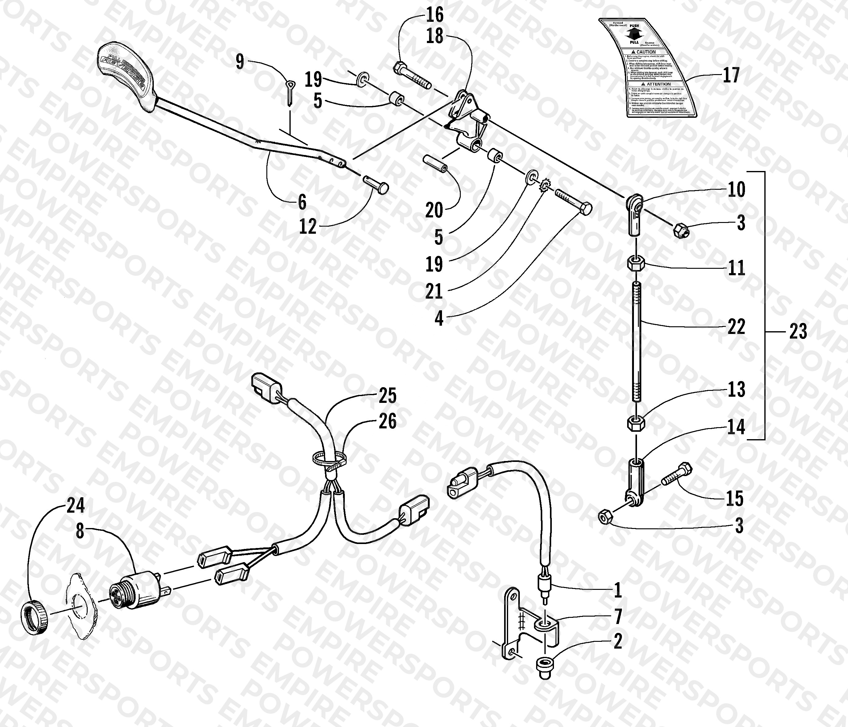 REVERSE SHIFT LEVER ASSEMBLY (OPTIONAL)