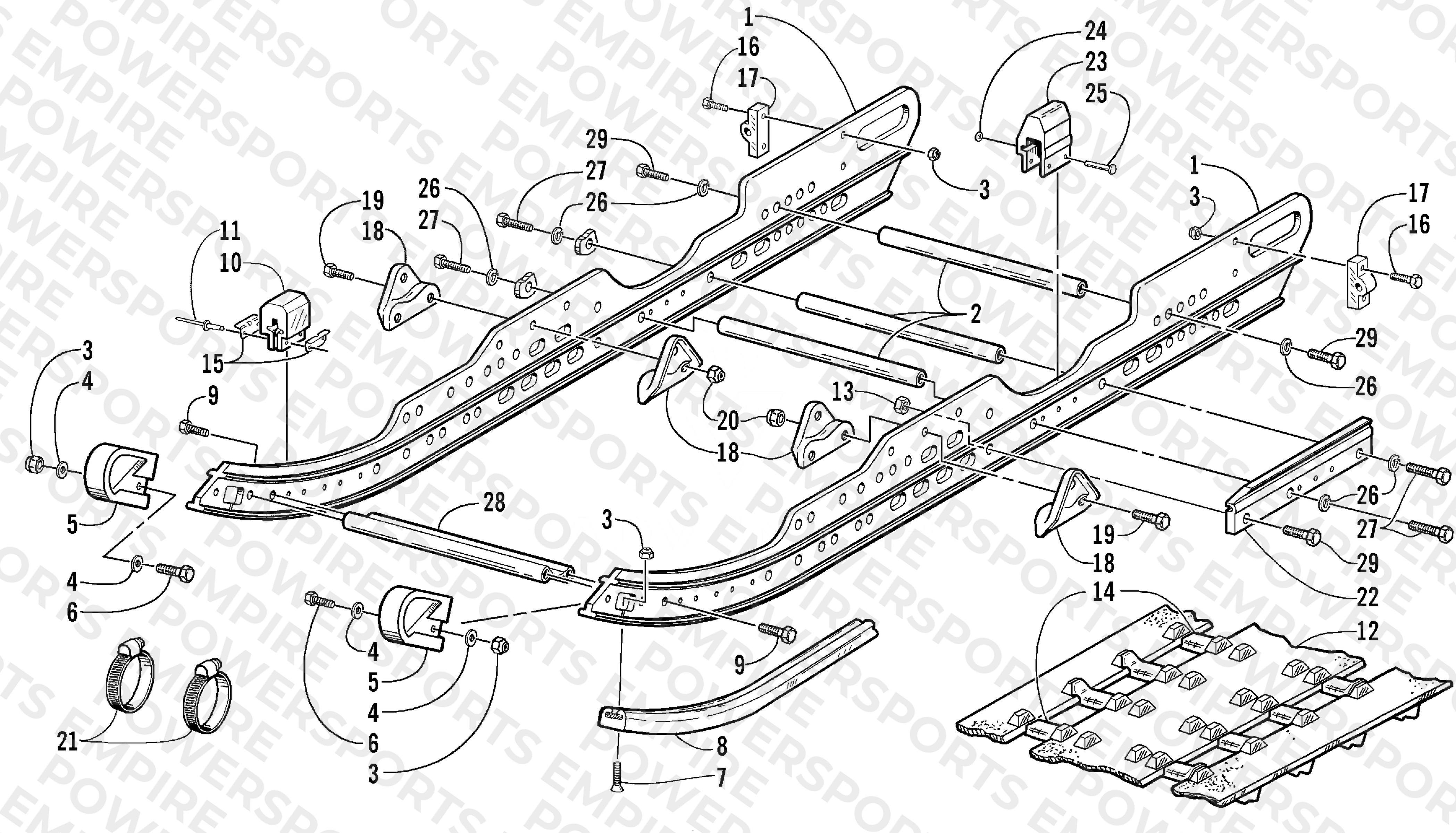 SLIDE RAIL AND TRACK ASSEMBLY