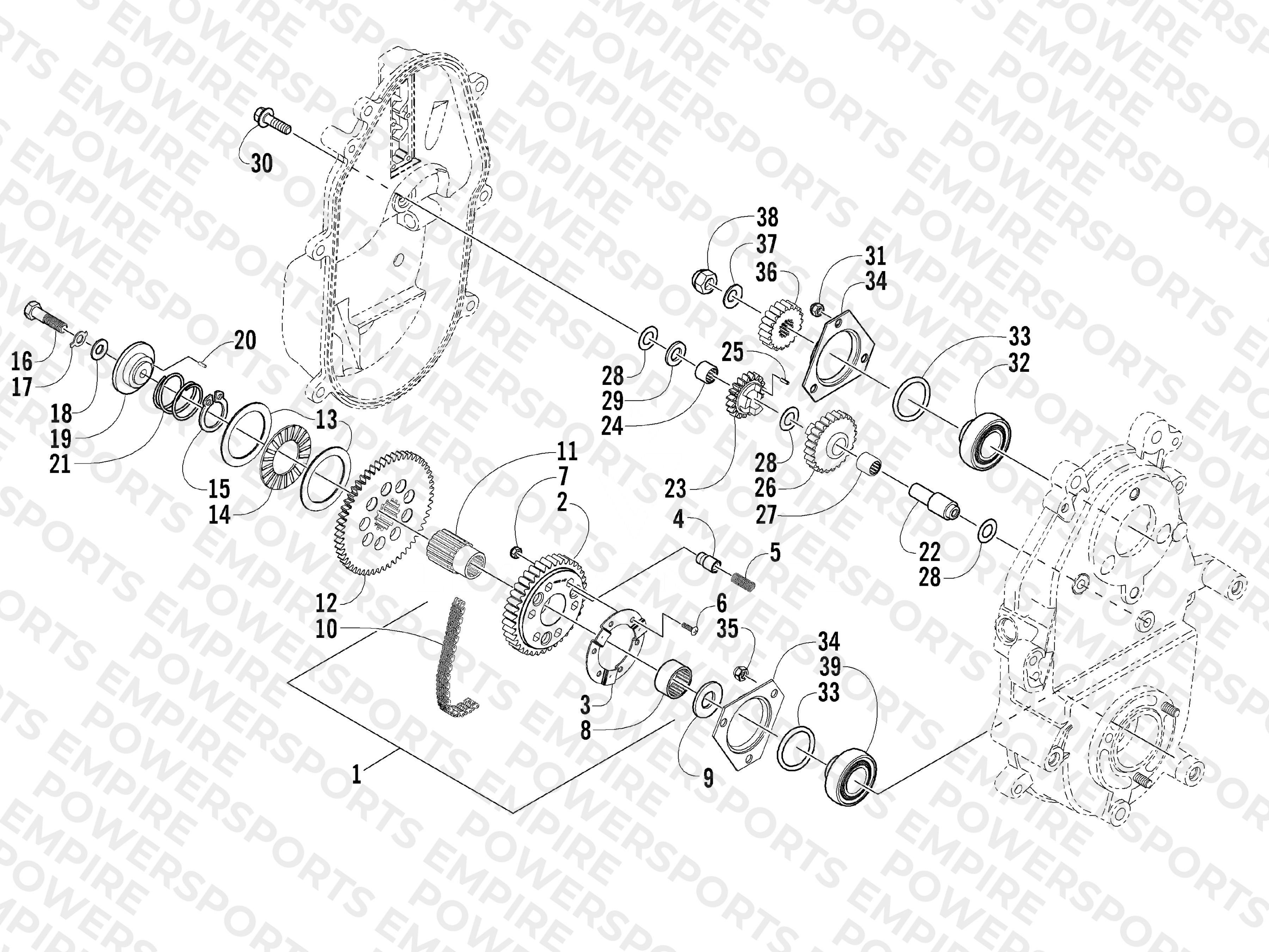 DRIVE/REVERSE DROPCASE ASSEMBLY
