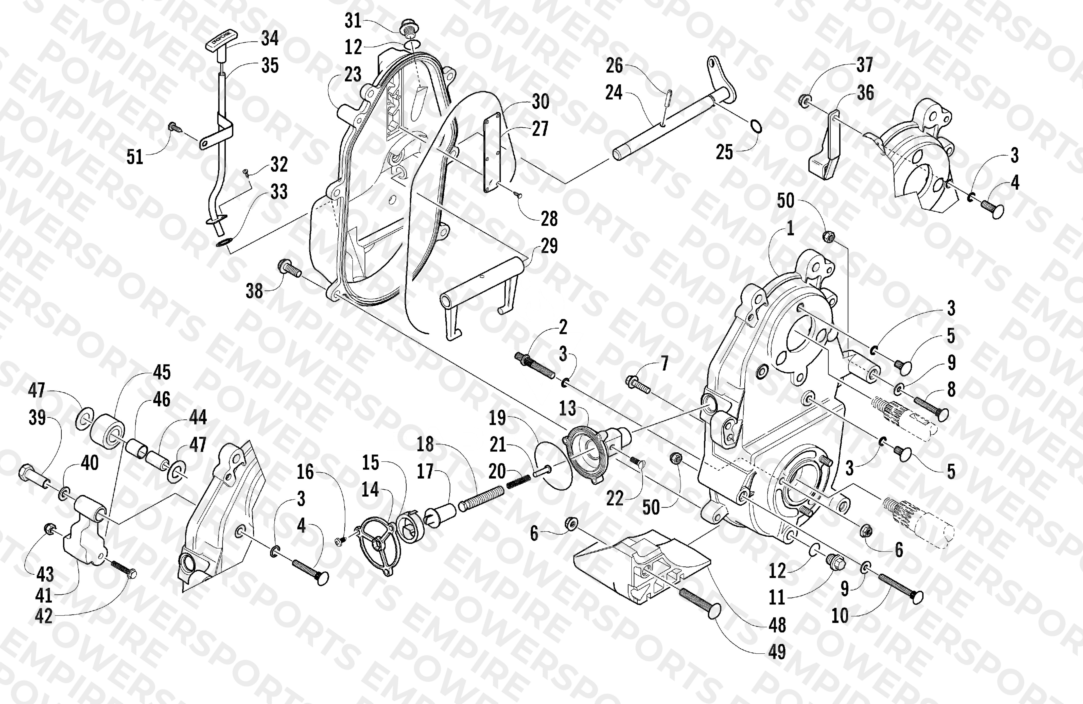 DROPCASE AND CHAIN TENSION ASSEMBLY