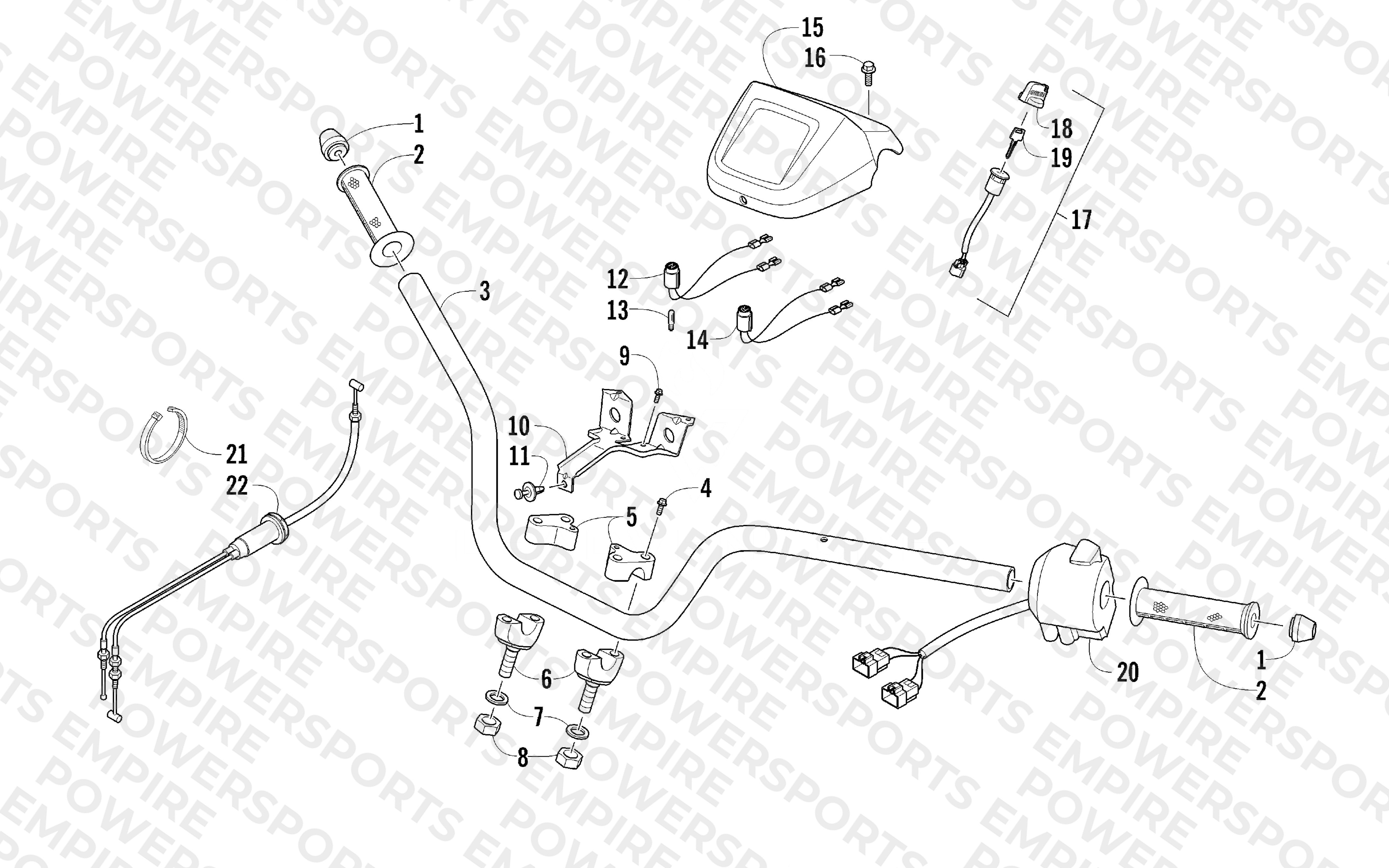 HANDLEBAR AND CONTROL ASSEMBLY
