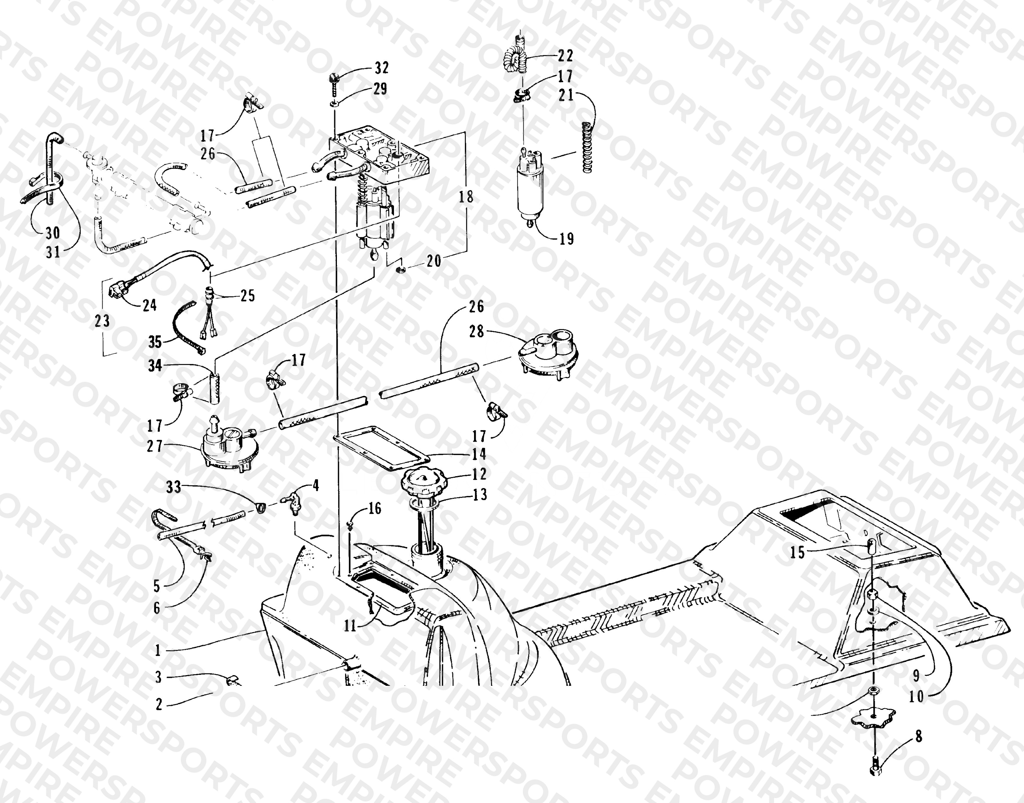 GAS TANK AND FUEL PUMP ASSEMBLIES