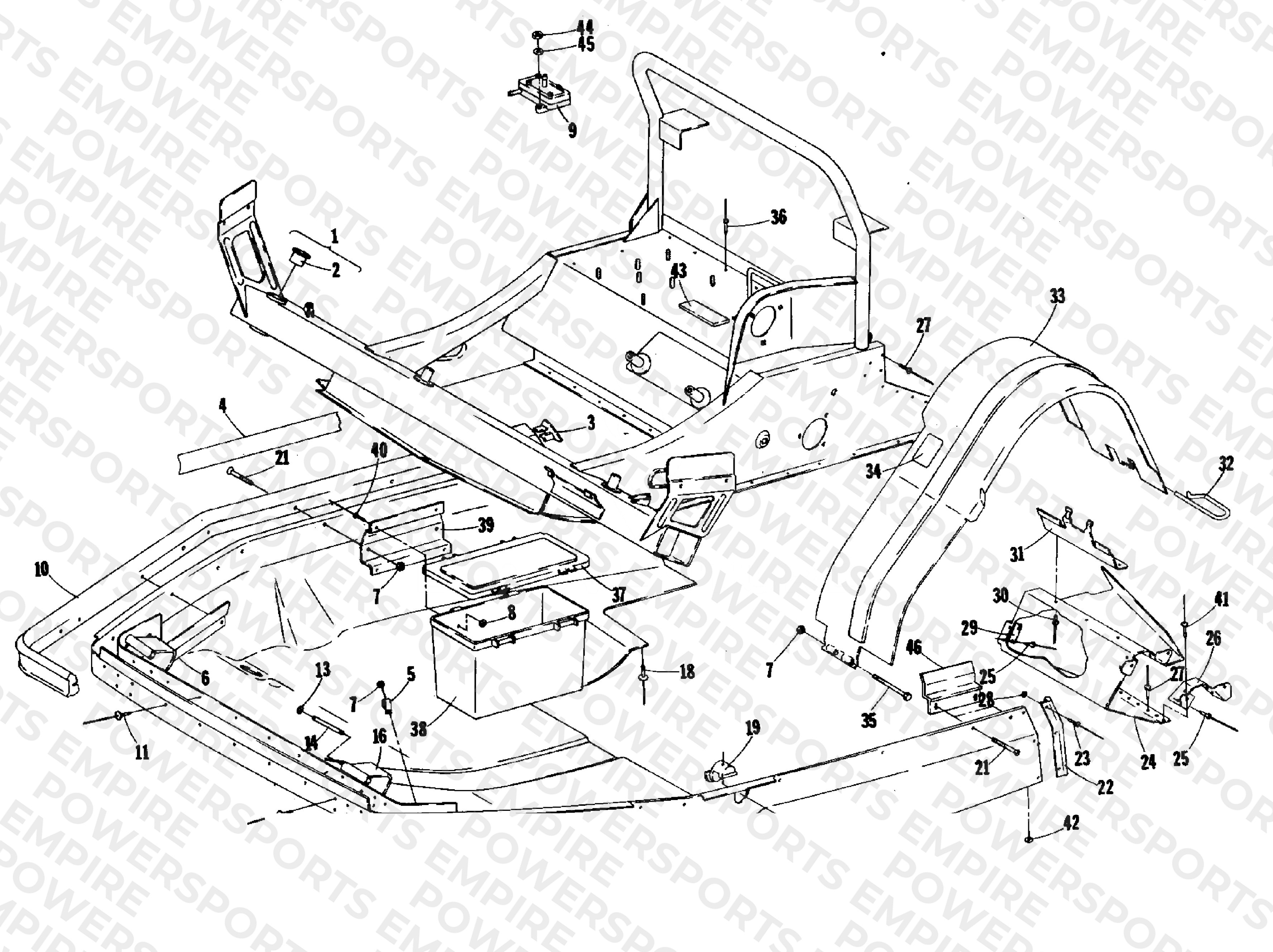 BELLY PAN AND FRONT FRAME