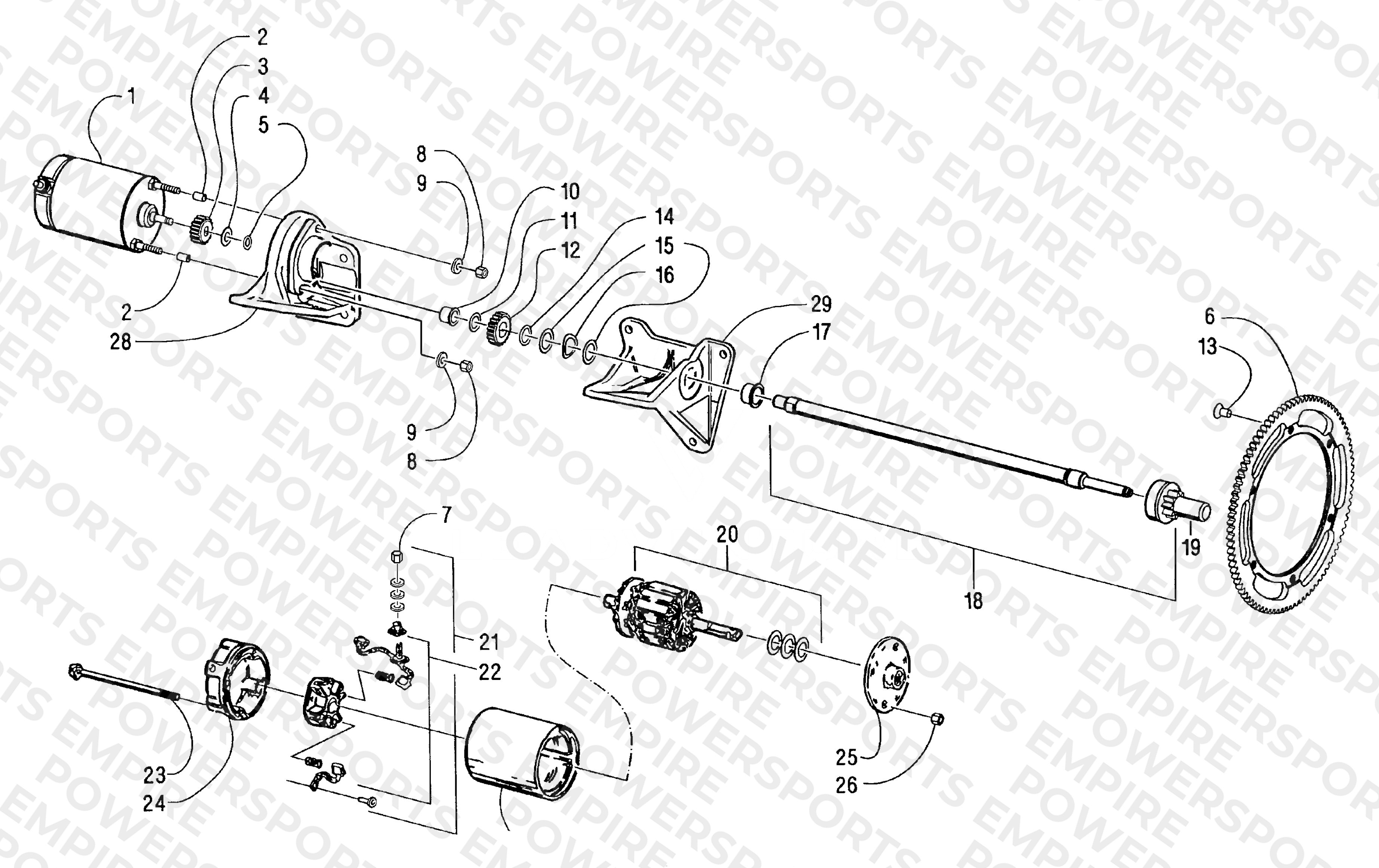 ELECTRIC START - STARTER MOTOR ASSEMBLY