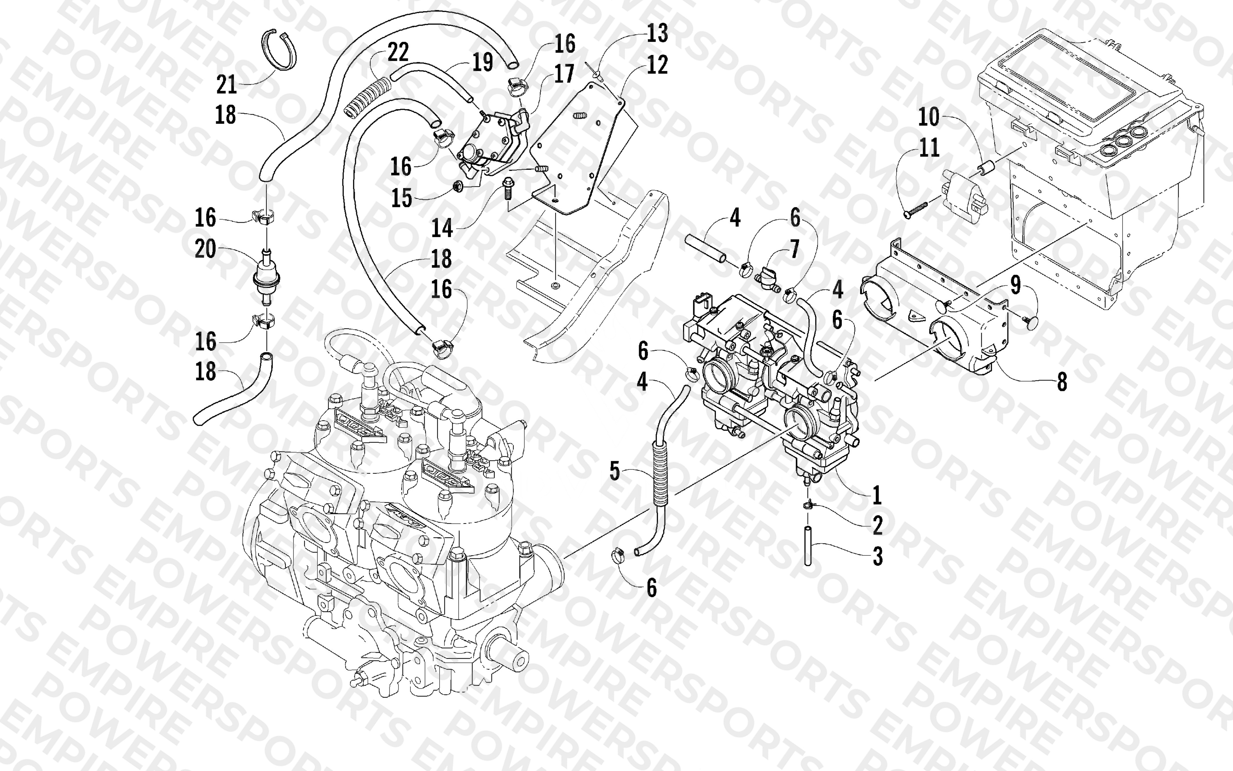 CARBURETOR AND FUEL PUMP ASSEMBLY
