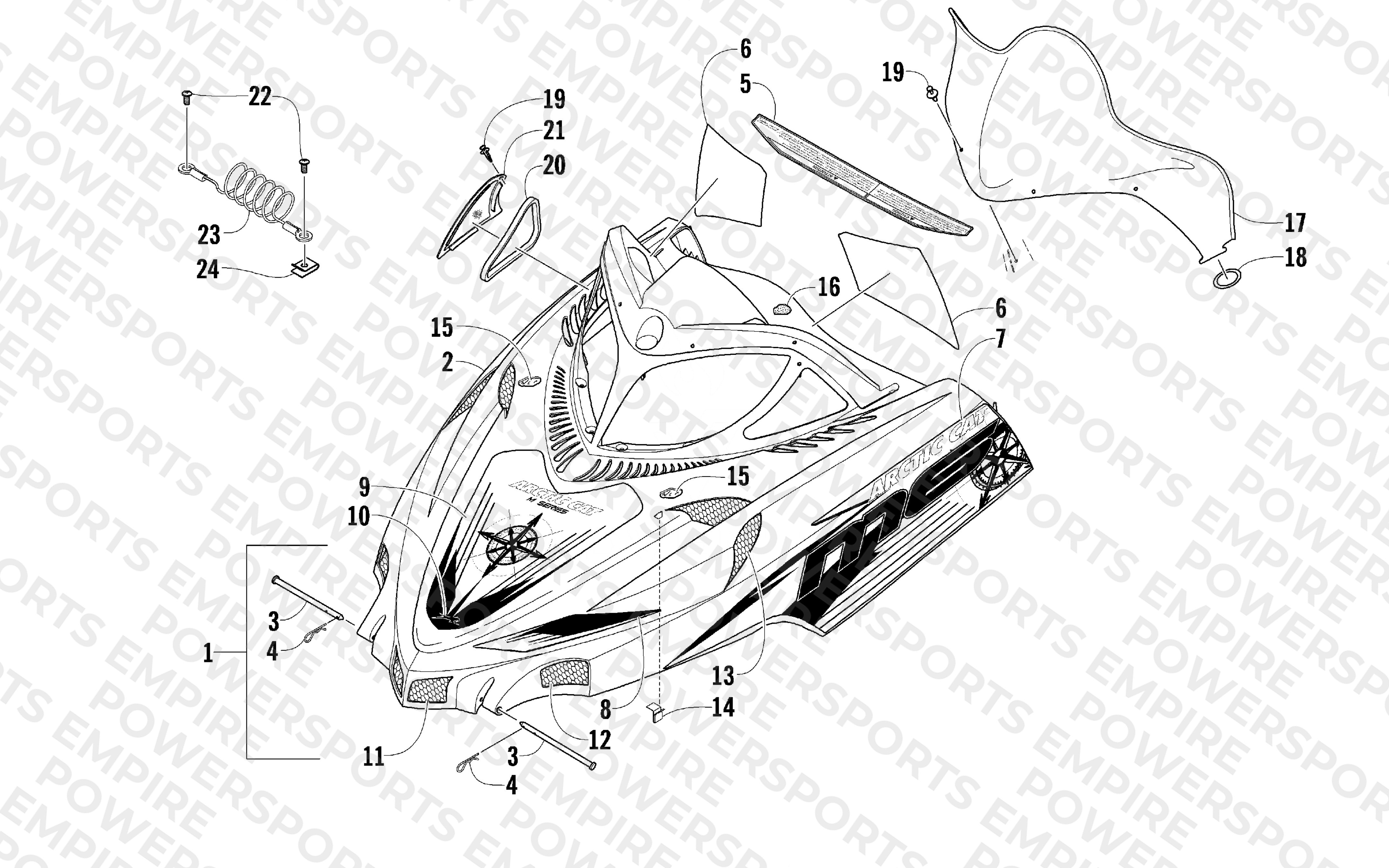 HOOD AND WINDSHIELD ASSEMBLY