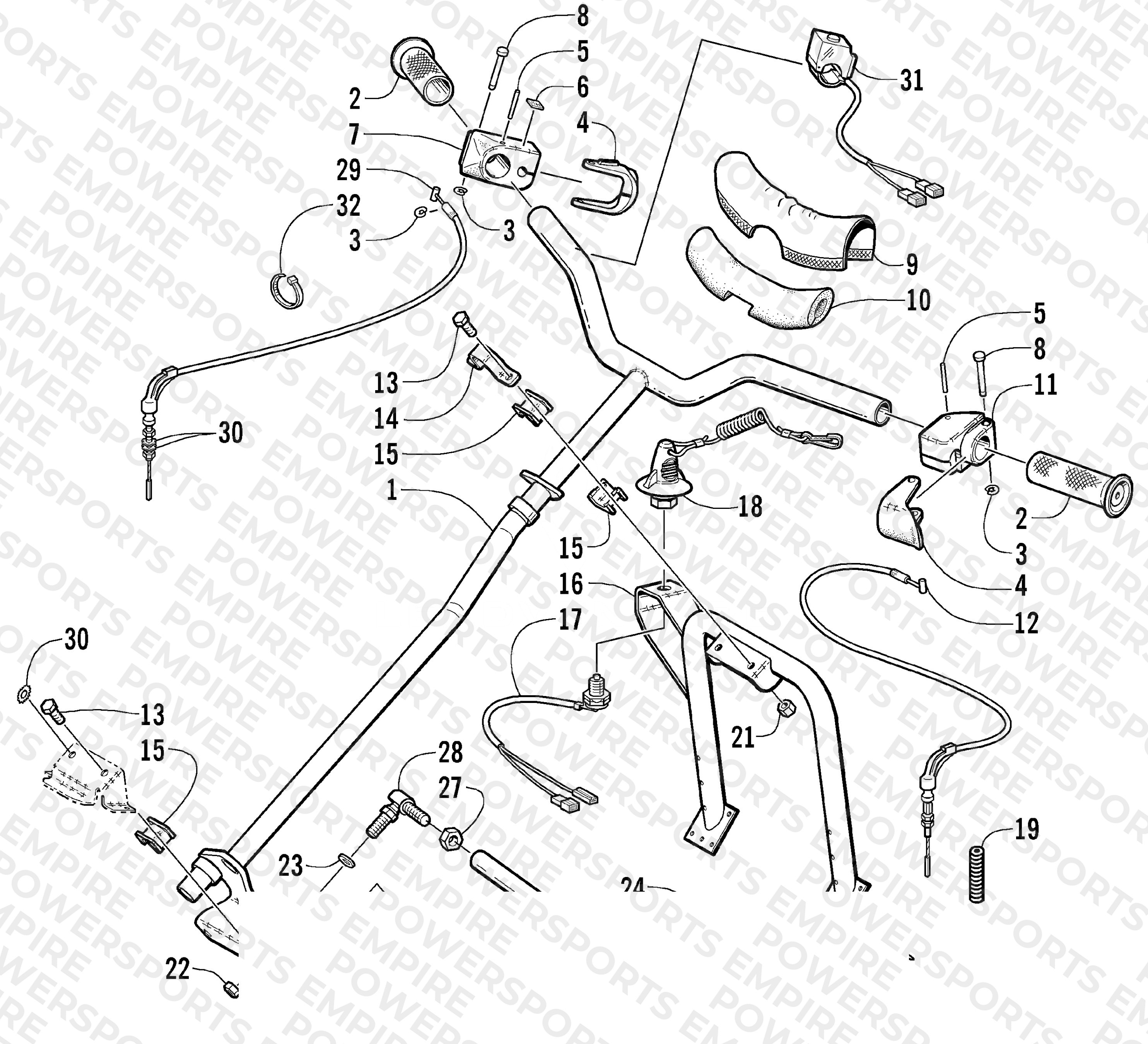 STEERING POST AND TIE ROD ASSEMBLY