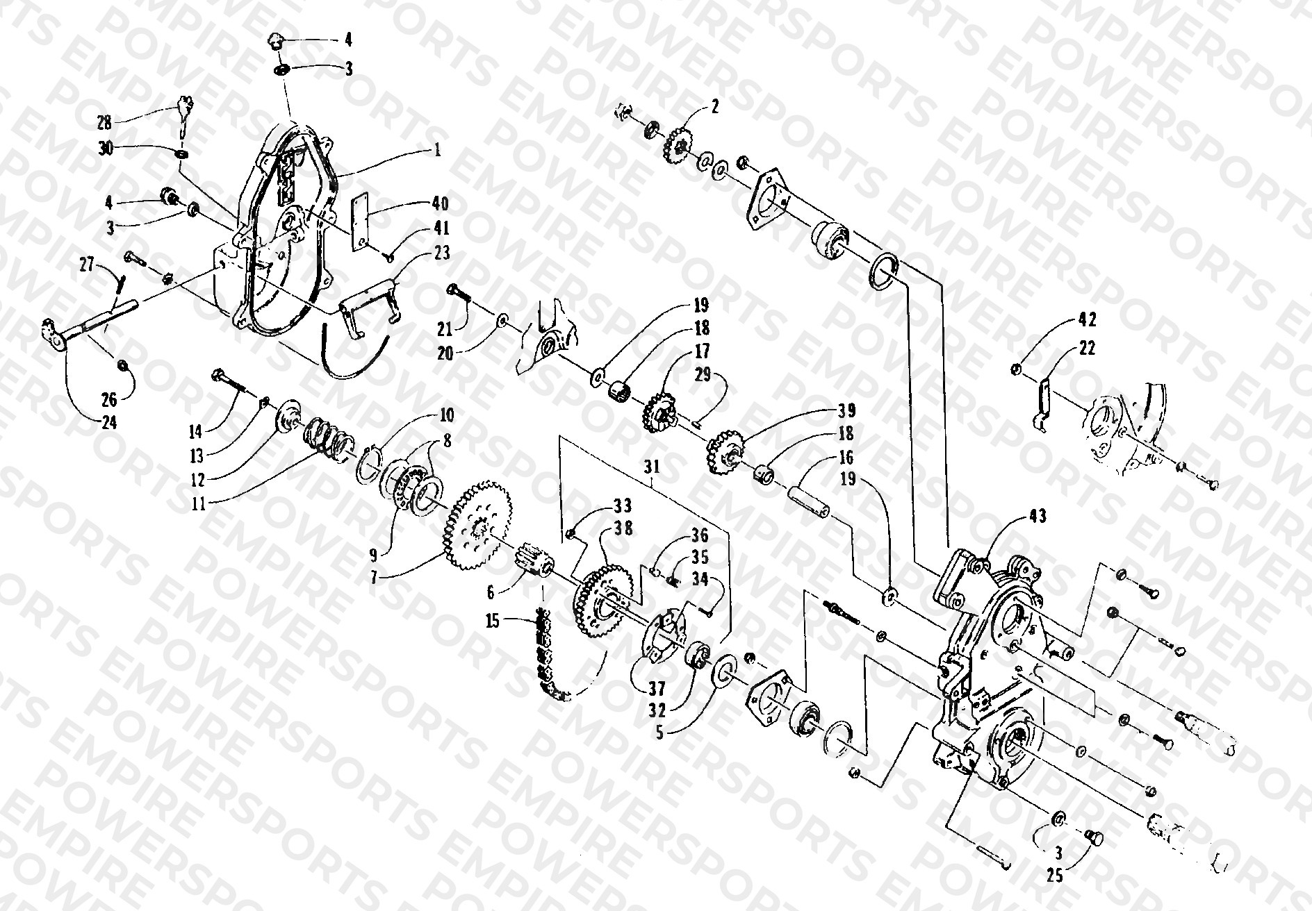 DRIVE/REVERSE DROPCASE ASSEMBLY