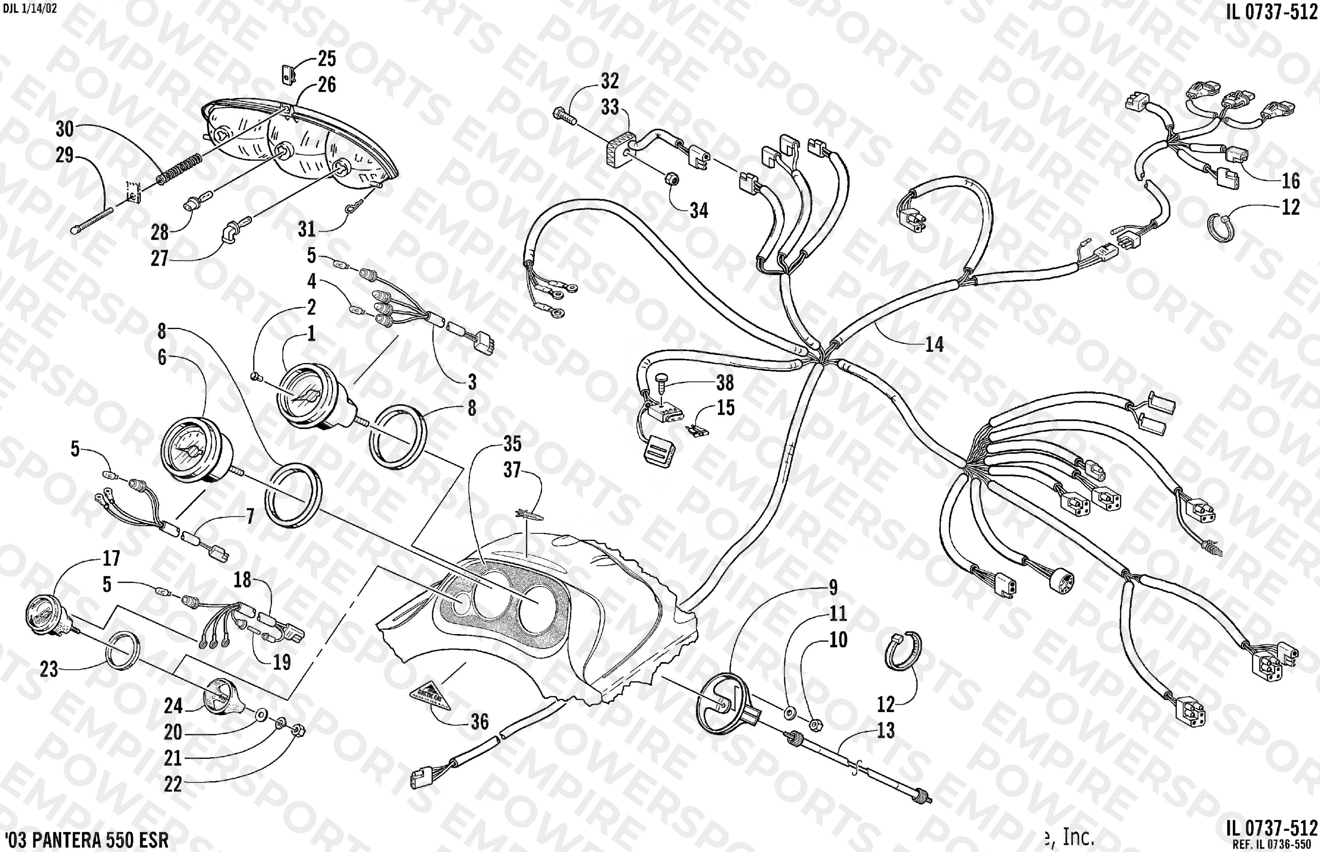HEADLIGHT, INSTRUMENTS, AND WIRING ASSEMBLIES